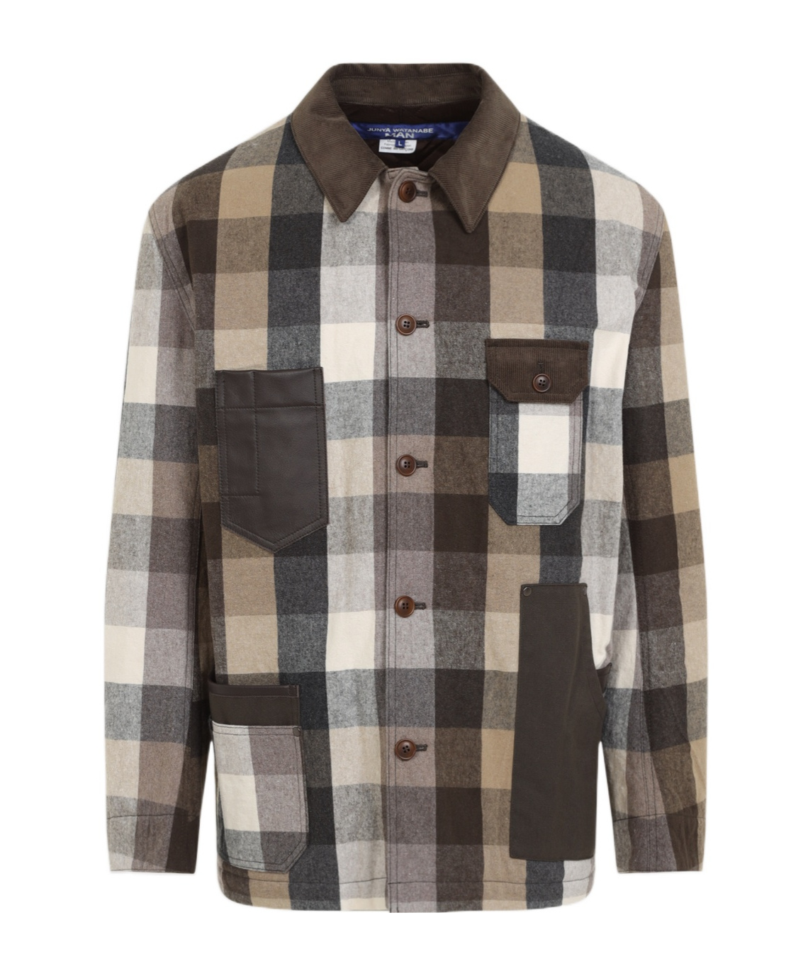 Junya Watanabe Long-sleeved Checked Shirt In Black