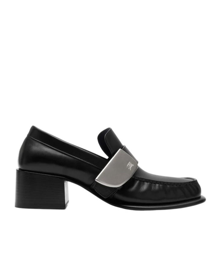 Burberry London Shield Square-toe Loafers In Black