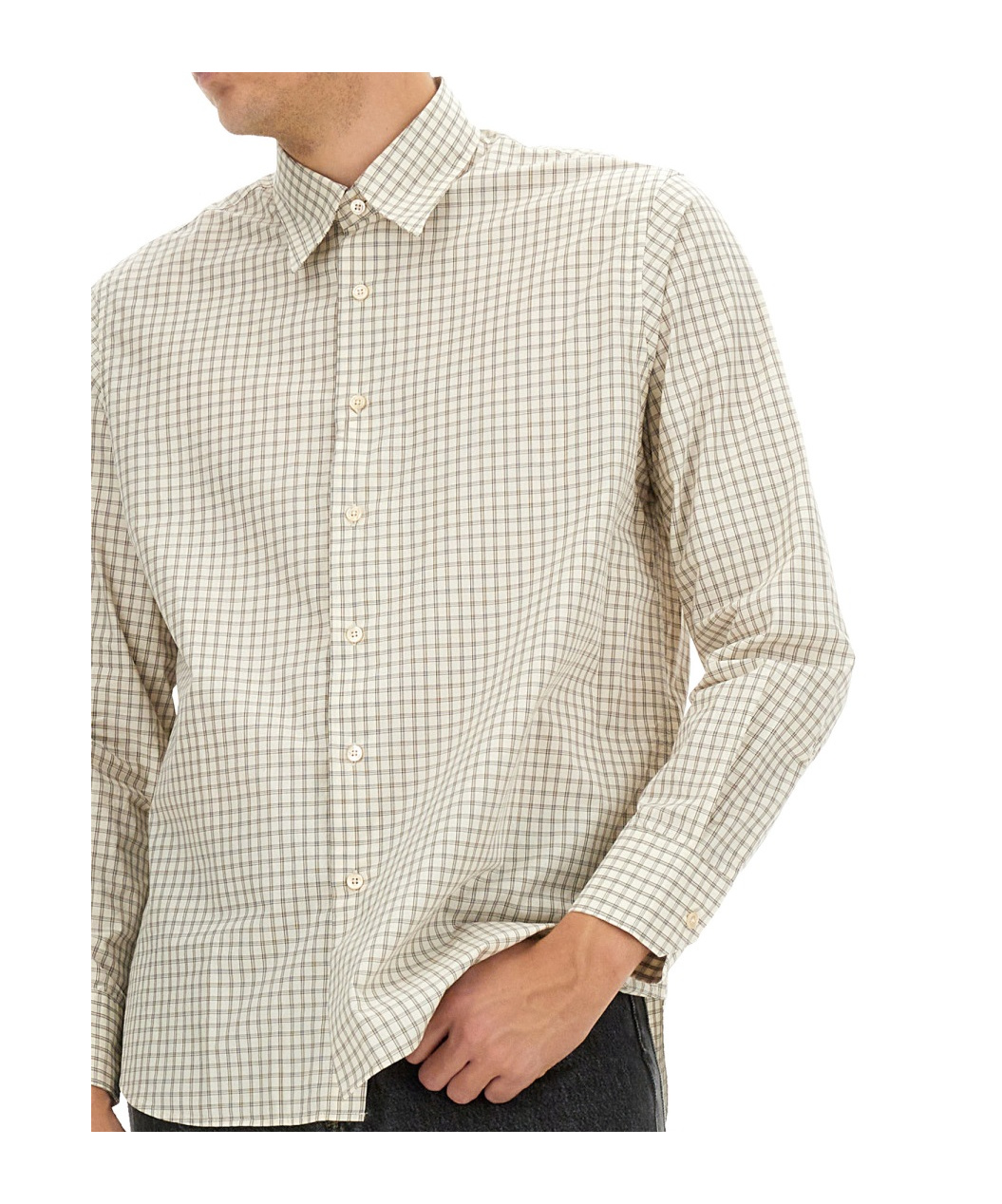 Sunflower Regular Fit Check Pattern Shirt In White