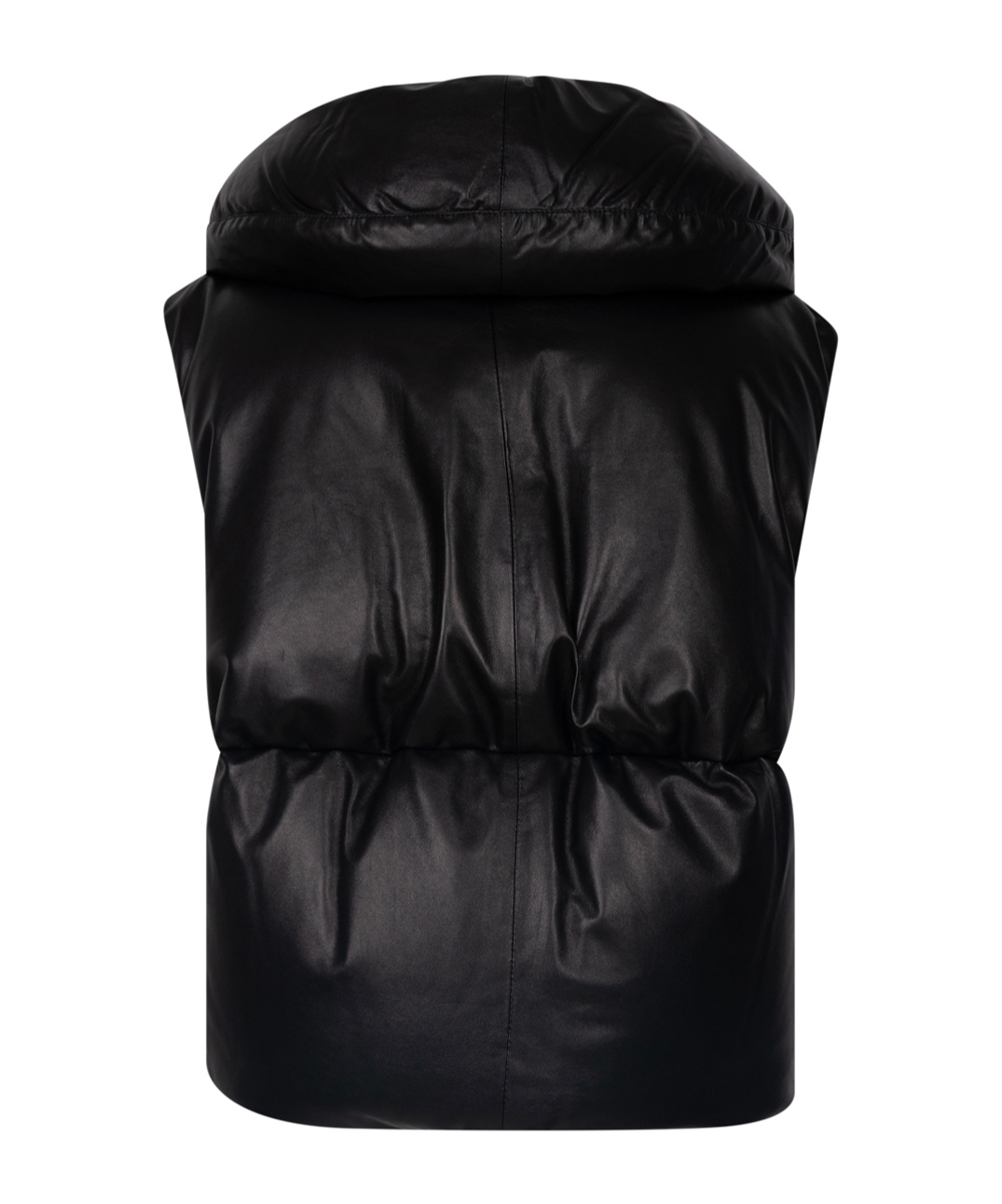 Jil Sander Leather Padded Gilet In Black