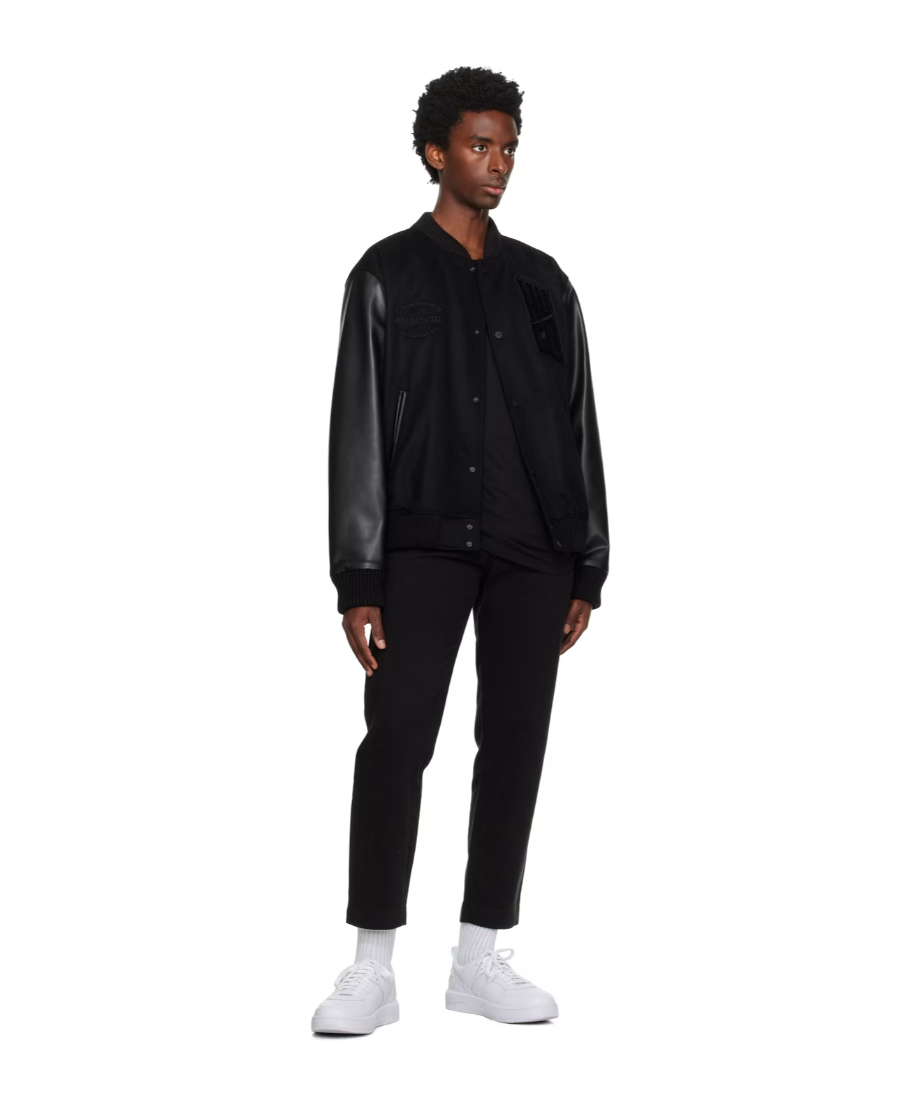 Hugo Boss Black Appliqué Bomber Jacket In Black