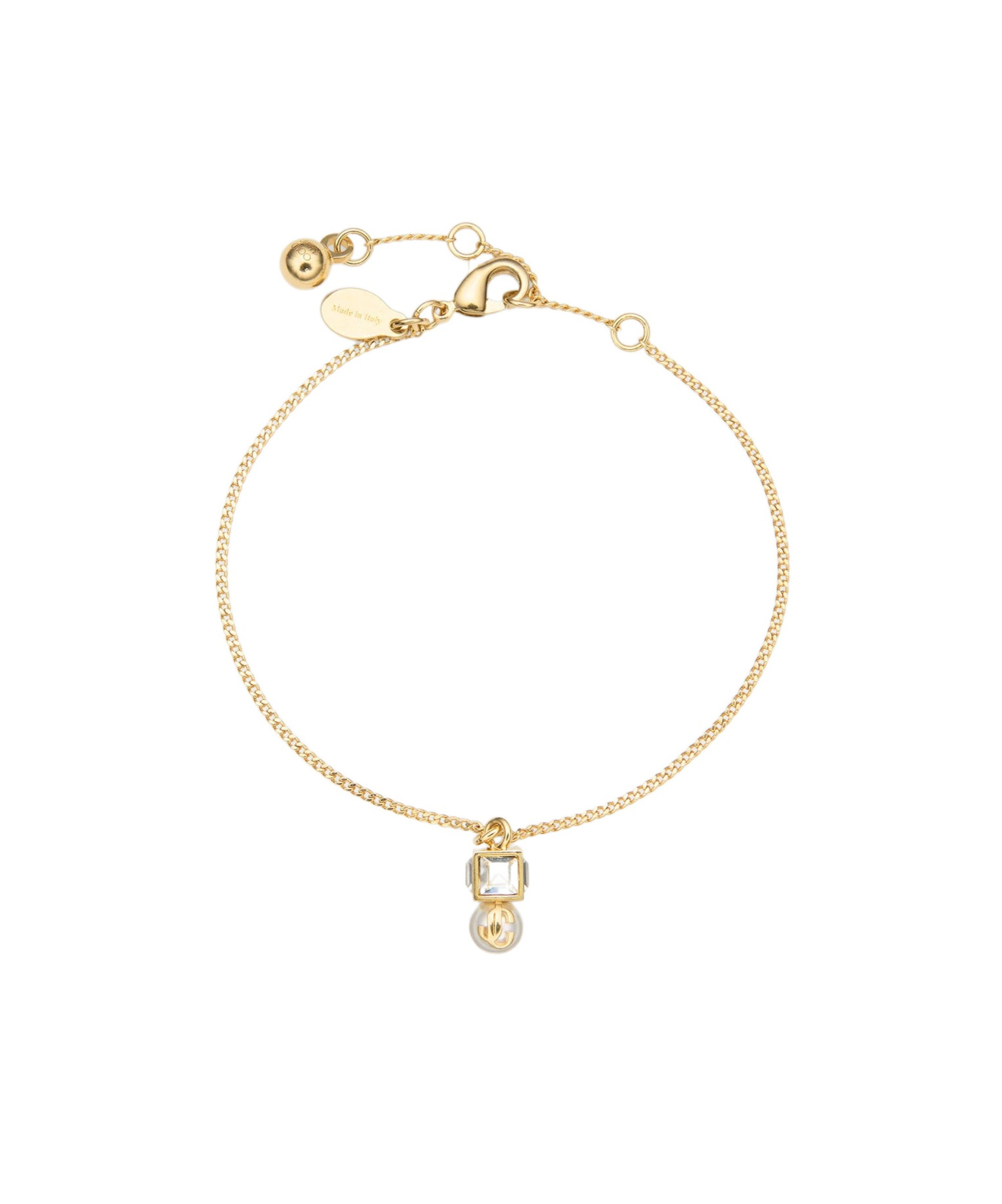 Jimmy Choo Jc Pearl Cube Bracelet In Gold