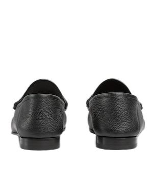 Gucci Men's Horsebit 1953 Grained Leather Bit Loafers In Black