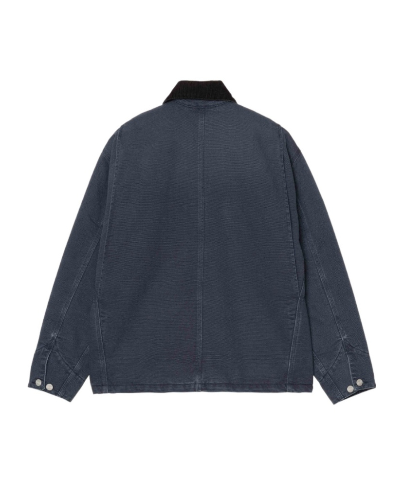 Carhartt Corduroy-collar Organic-cotton Coat In Blue