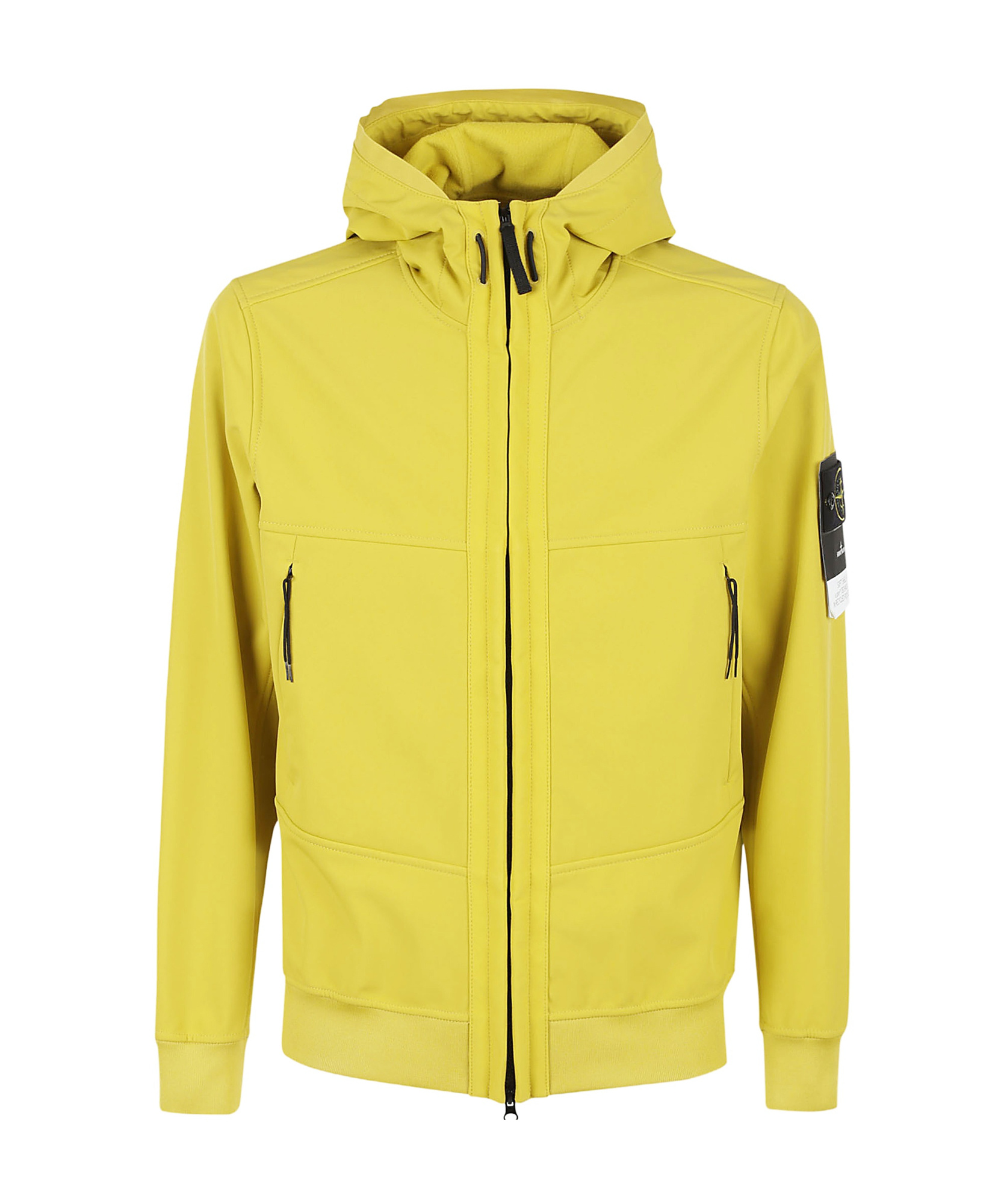 Stone Island Zip-up Hooded Jacket In Yellow