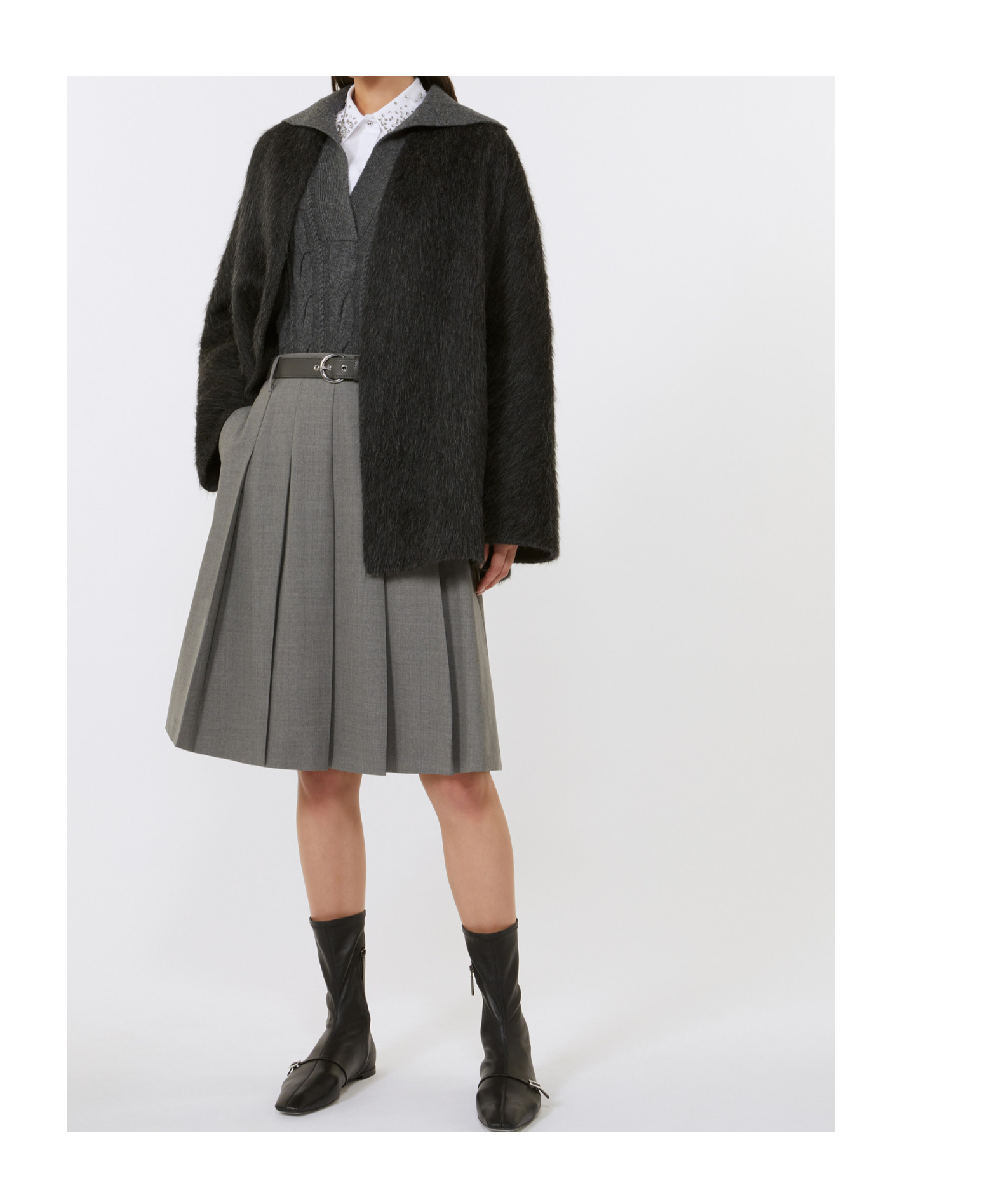 Max Mara Long-sleeved Jacket In Gray