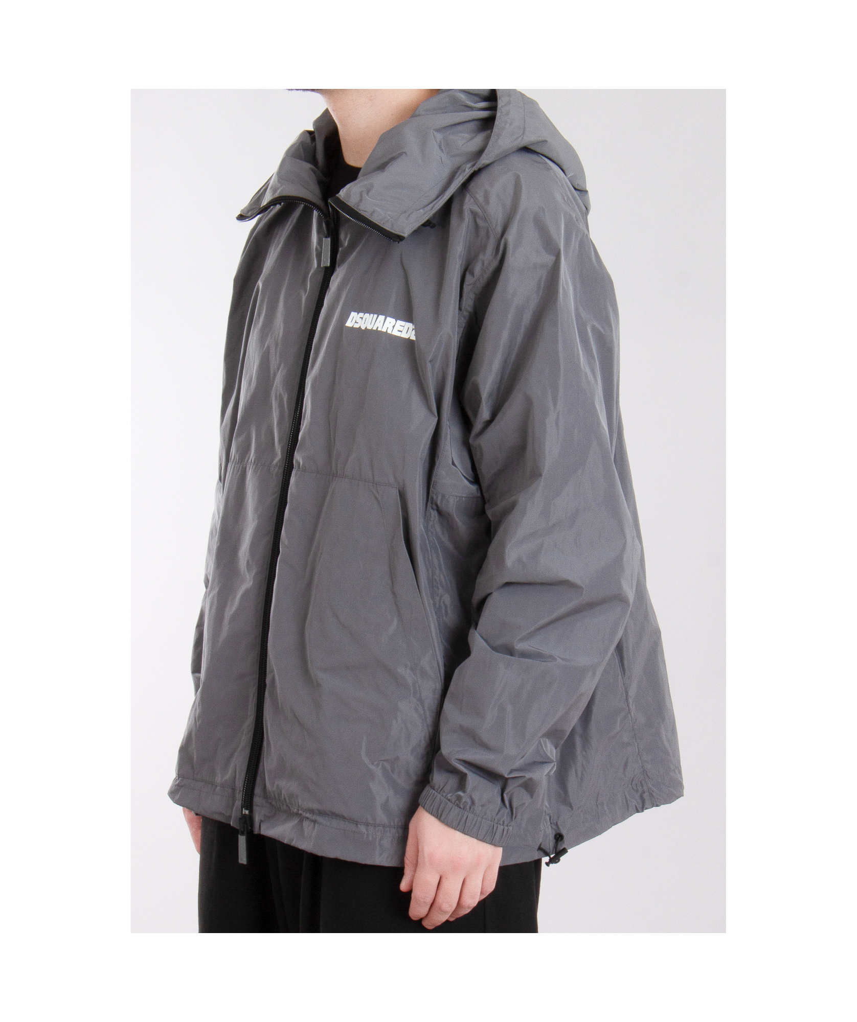 Dsquared2 Technical Fabric Urban Windbreaker In Gray