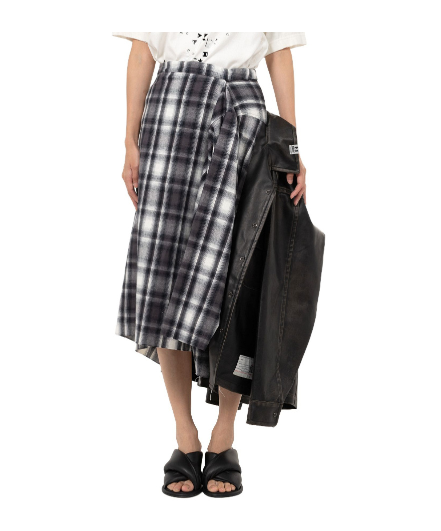 Miharayasuhiro Transform Coated Jacket Skirt In Black