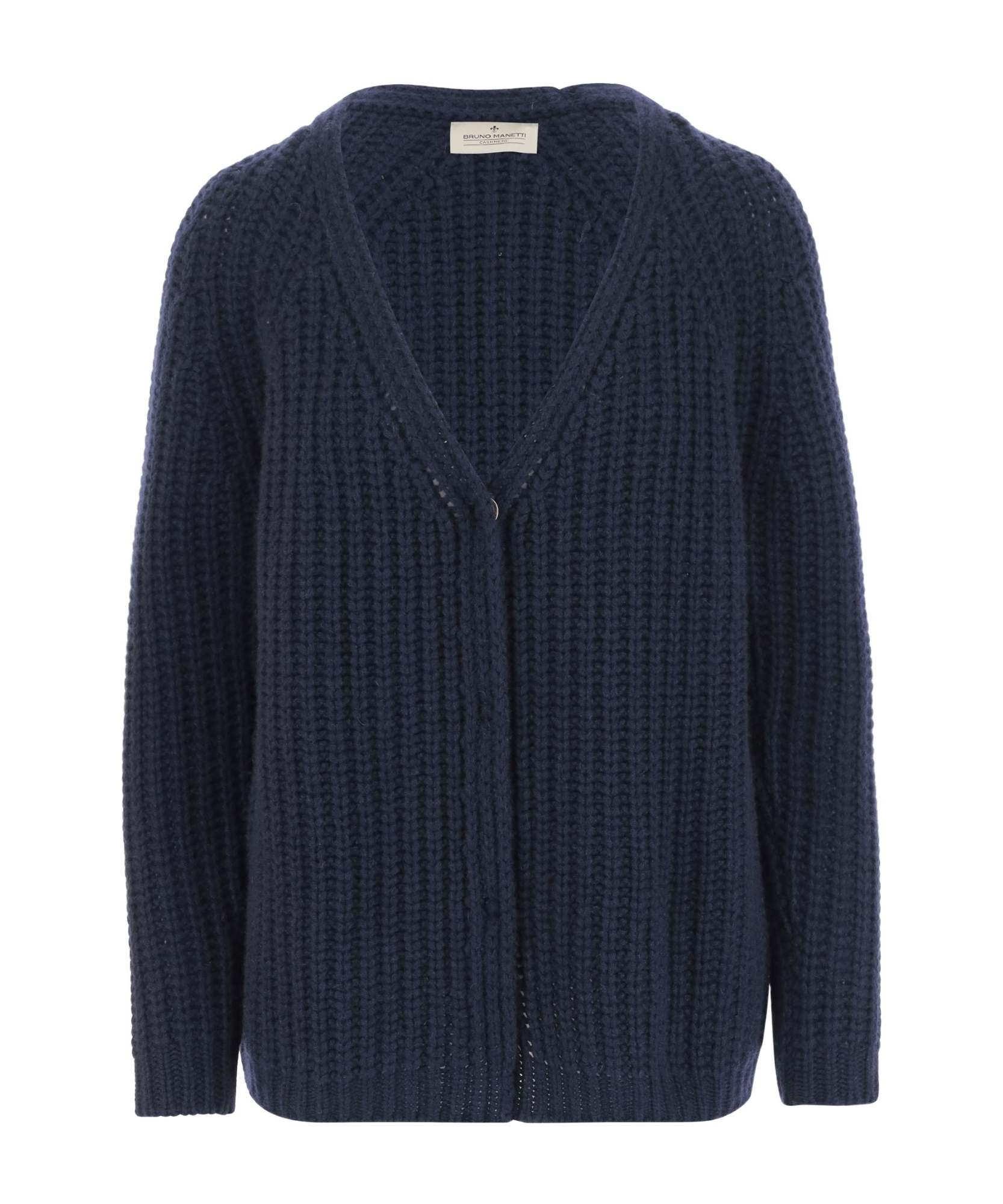 Bruno Manetti V-neck Cashmere Cardigan In Black