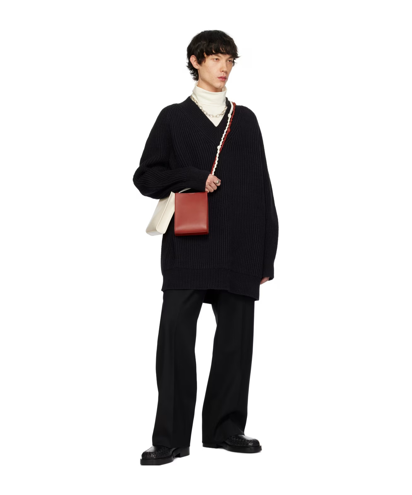 Jil Sander Wool Knitted Sweater In Black