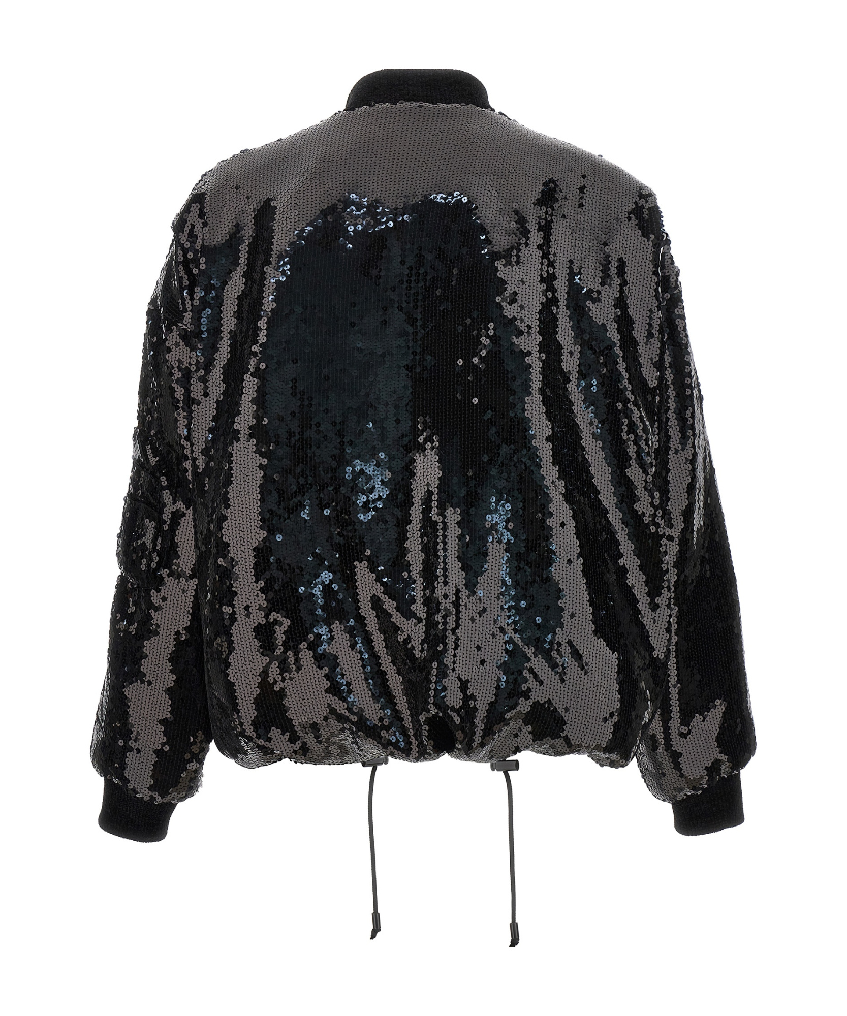 Alexandre Vauthier Black Sequin Bomber Jacket In Black