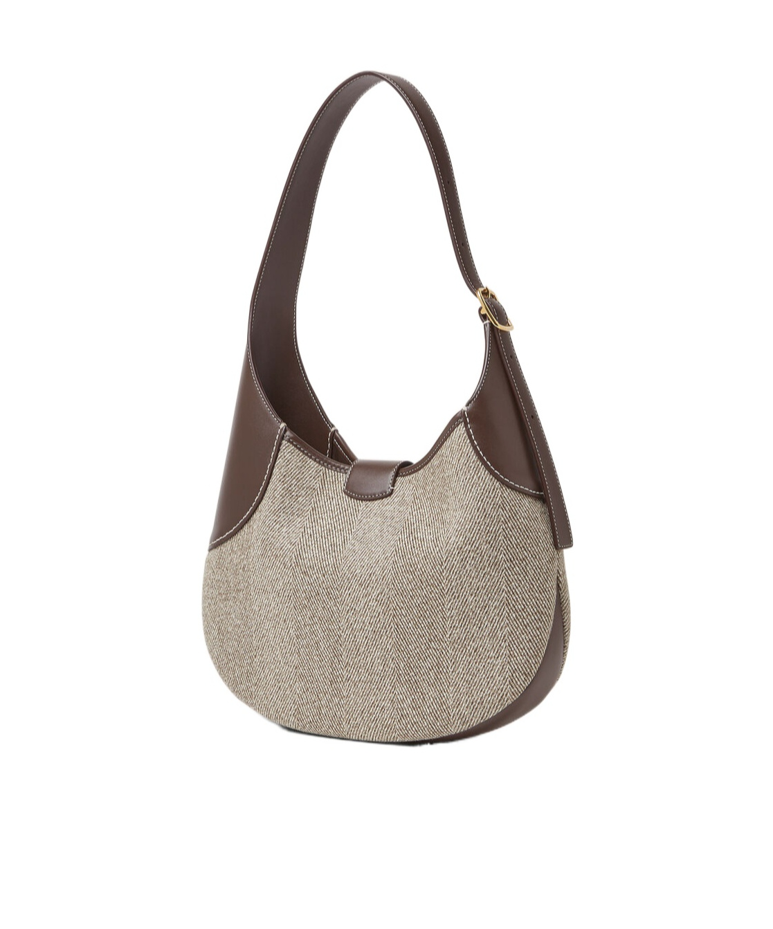 Loro Piana Medium Bobbin Bag In Natural Brown/dark Chocolate Licorice/sun Gold