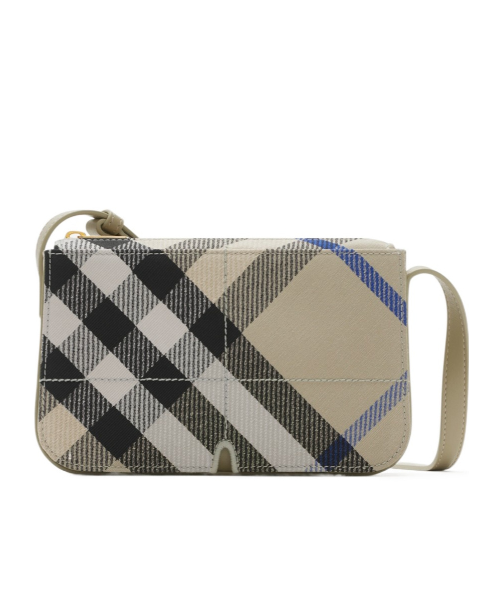 Burberry Embroidered Canvas Snip Crossbody Bag In Nude