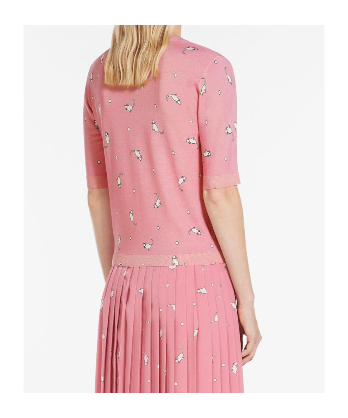 Shop Max Mara Short-sleeved Wool Sweater In Pink