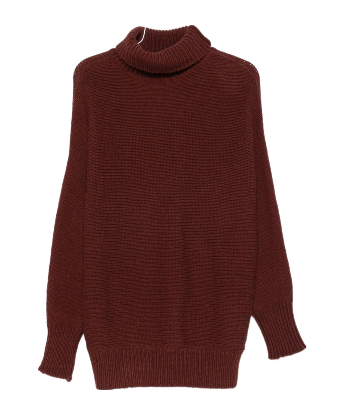 Alysi Turtleneck Knitted Sweater In Burgundy
