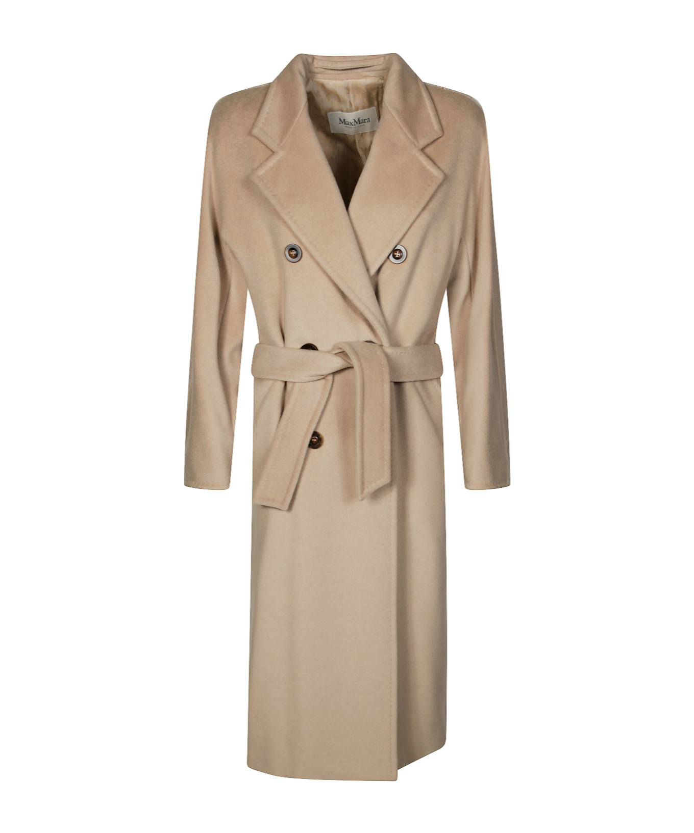 Max Mara Double-breasted Belted Coat In Neutral