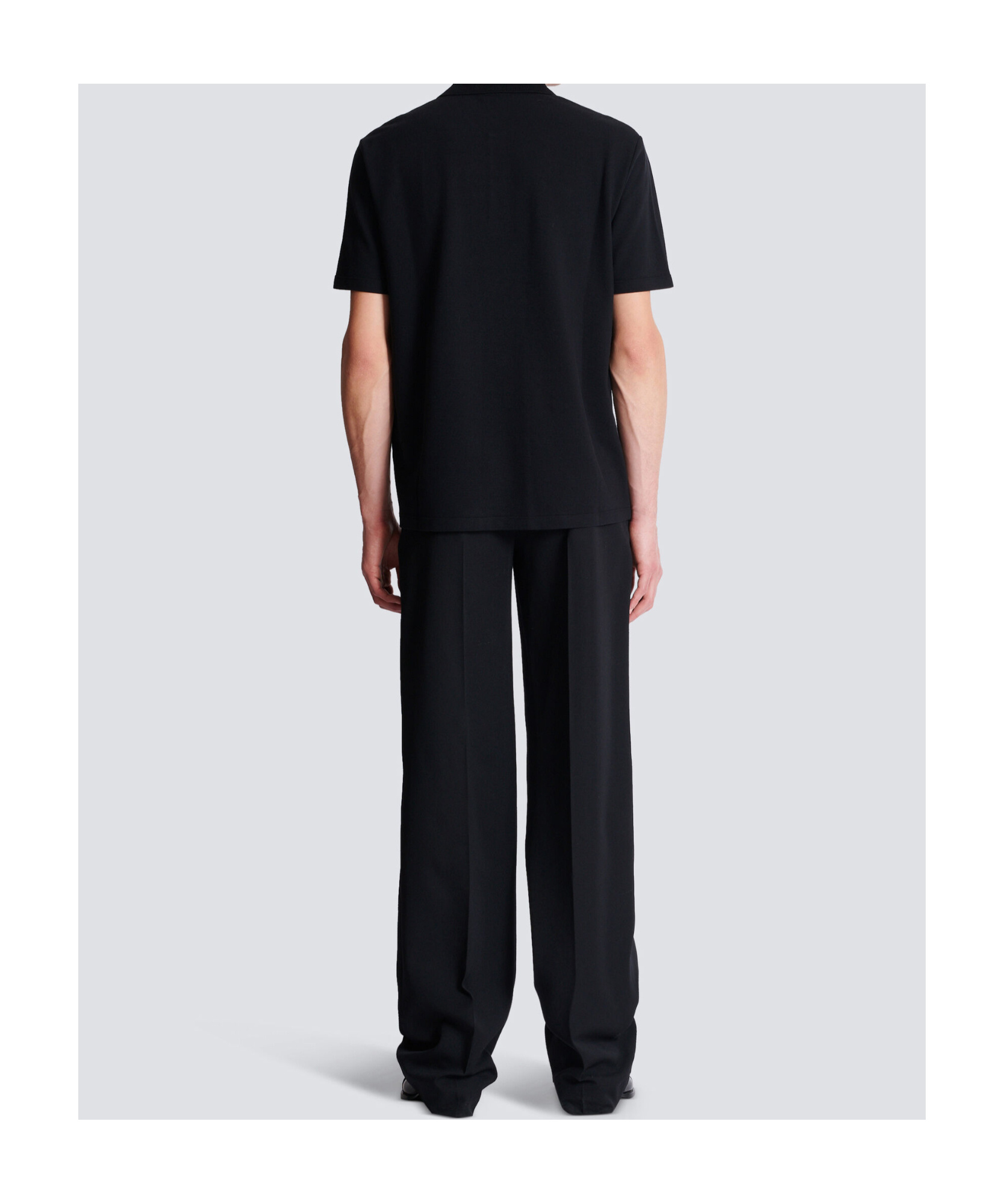 Balmain 'coin' Polo Shirt With Polo Collar In Black