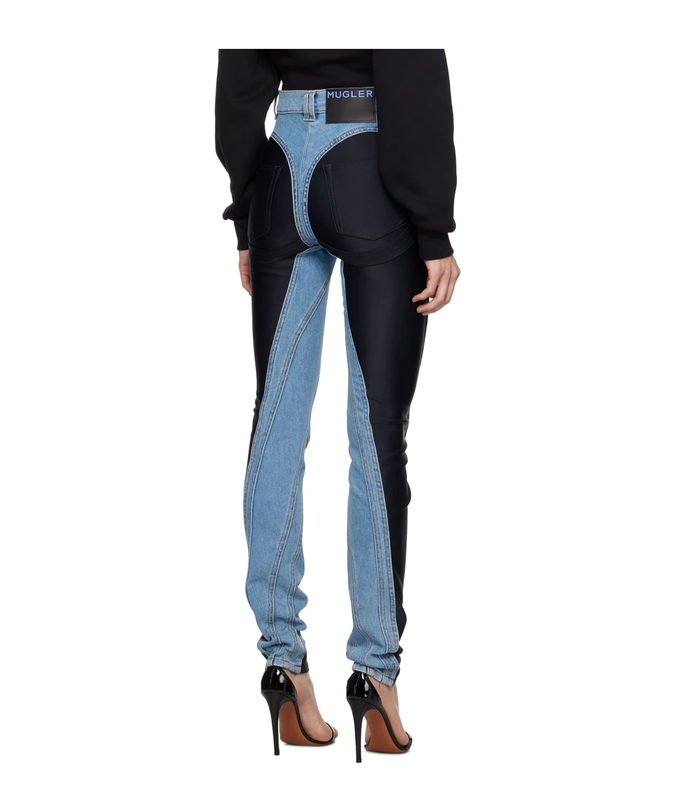 Shop Mugler Belt-loop Jeans In Blue