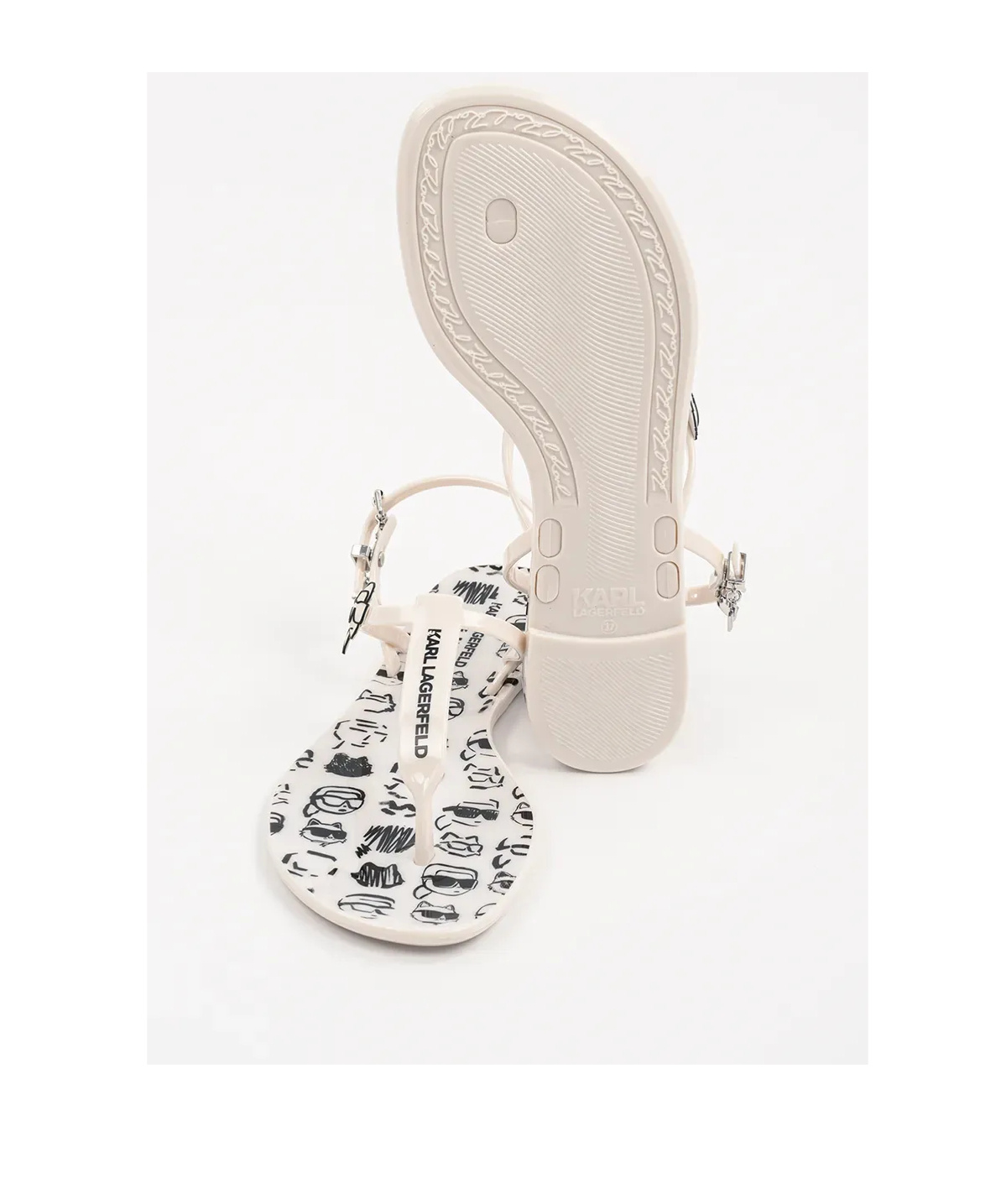 KARL LAGERFELD GRAFFITI FLAT SANDALS