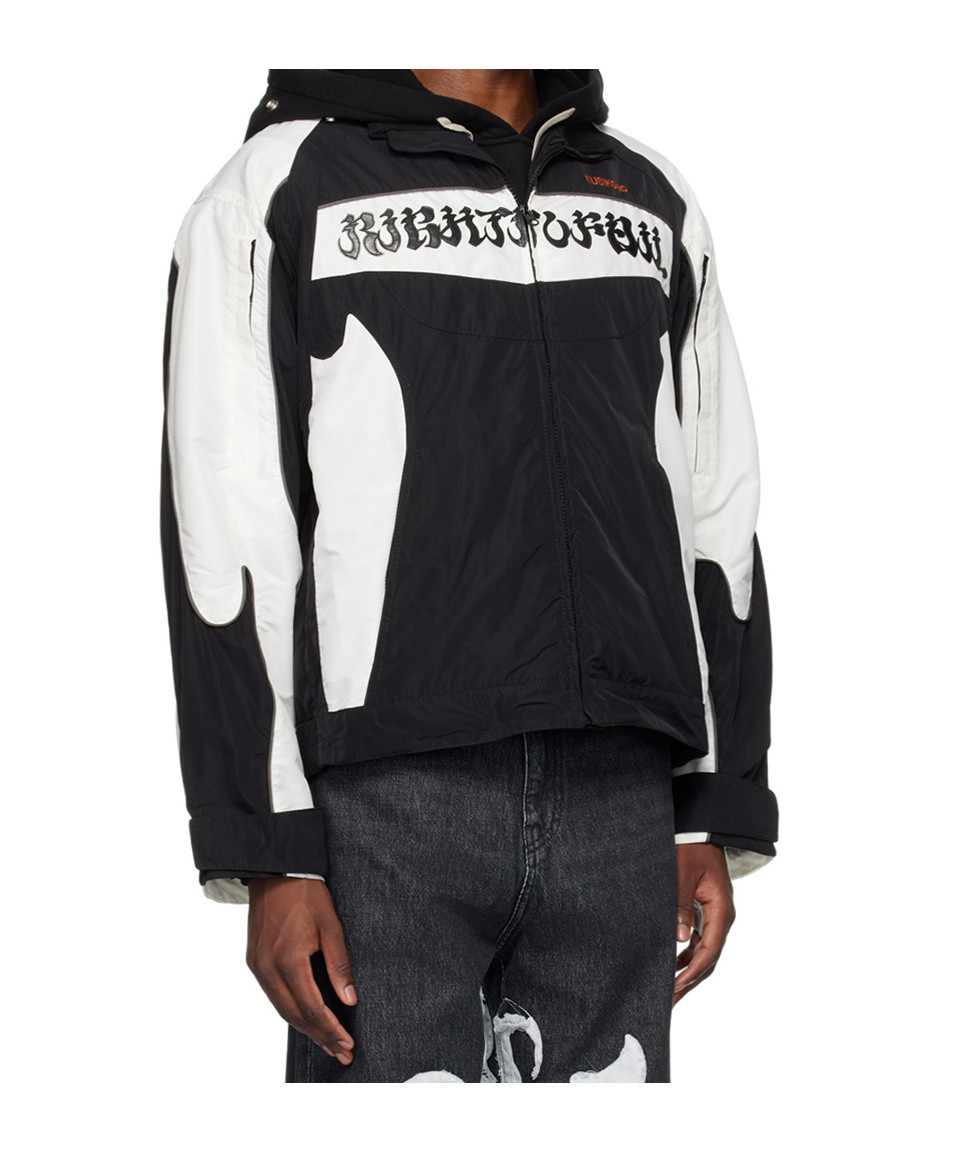 Kusikohc Black & Off-white Rider Jacket In Black