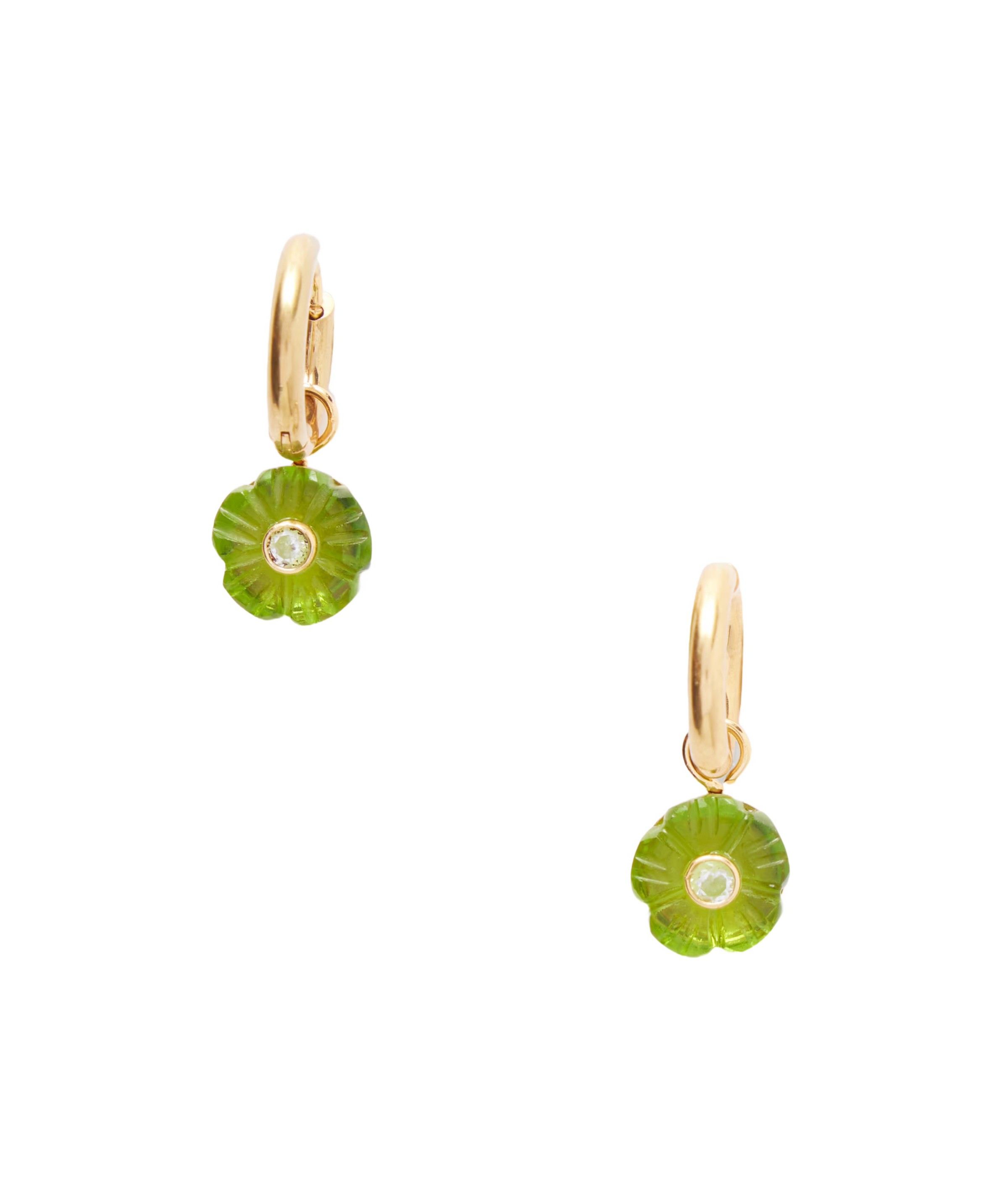 Jennifer Behr Gold Hoop Earrings In Green