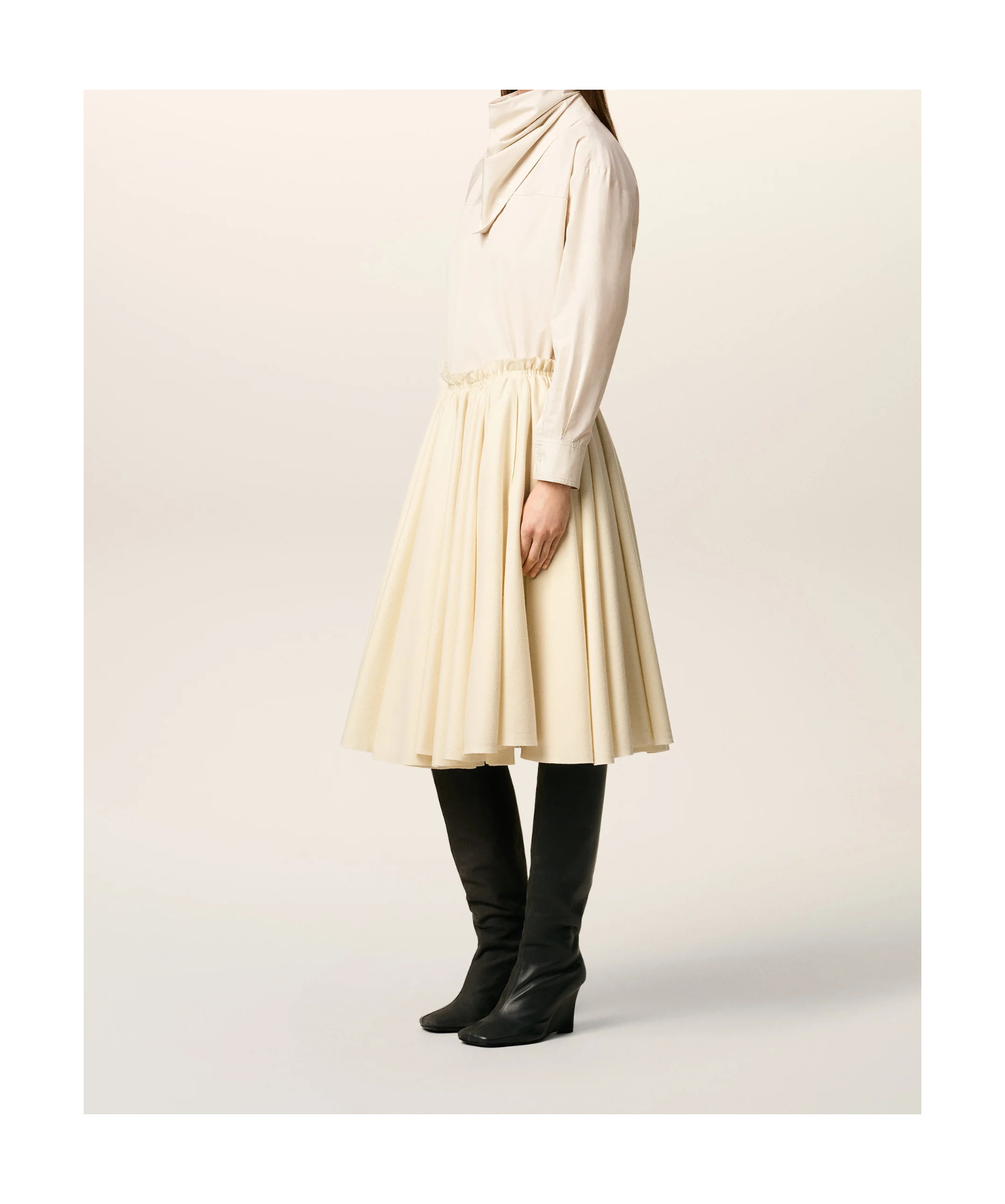 Ami Alexandre Mattiussi Elasticated-waist Midi Skirt In White
