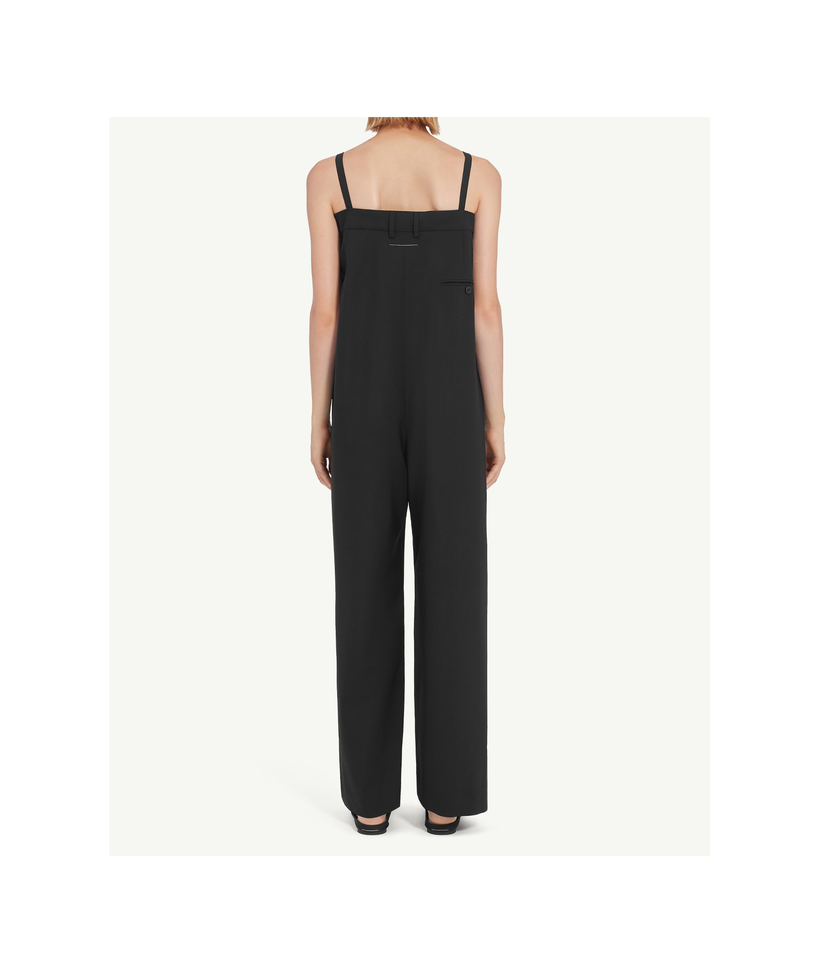 Mm6 Maison Margiela Single-stitch Logo Playsuit In Black
