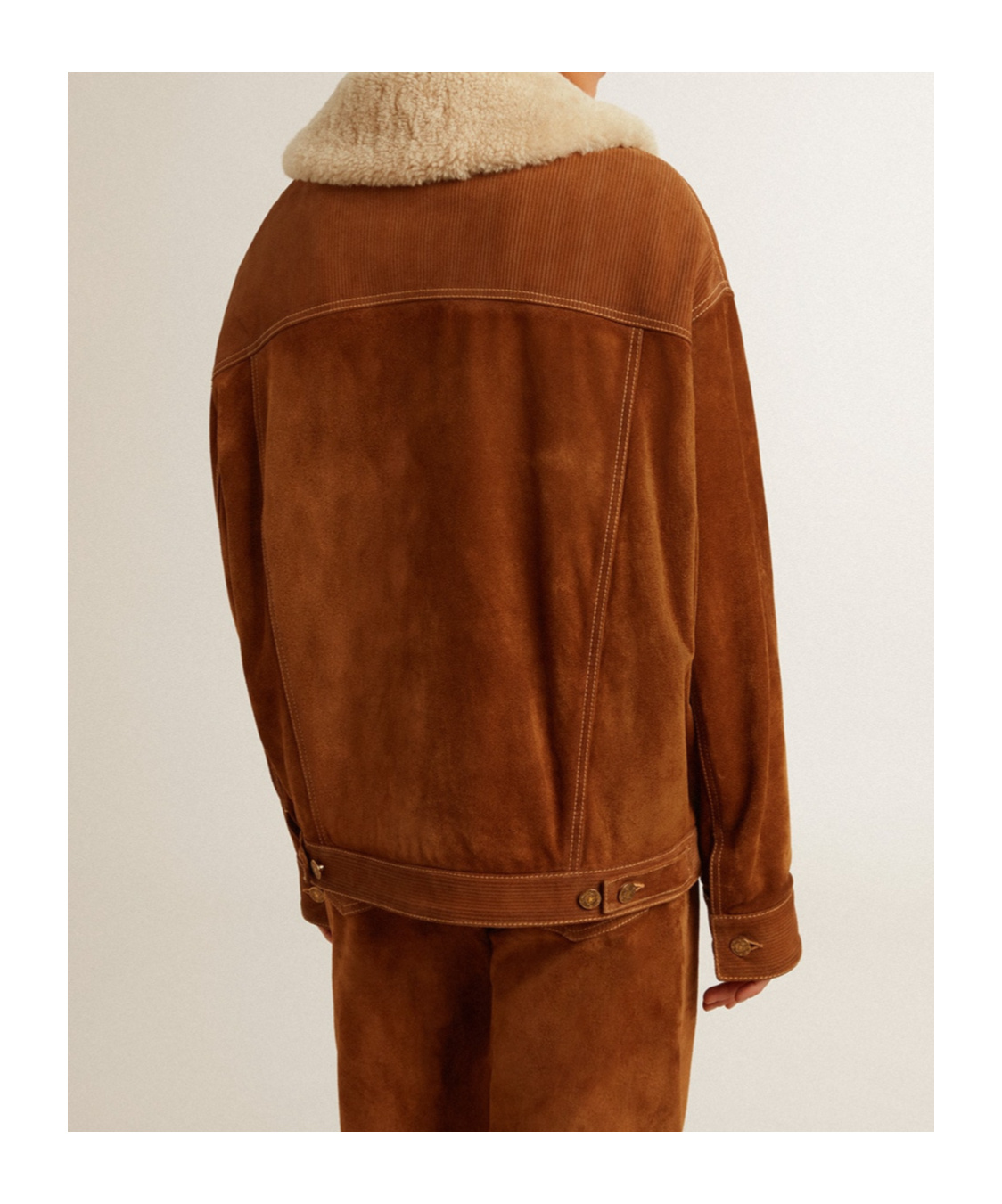 Golden Goose Journey Suede Jacket With Removable Collar In Brown