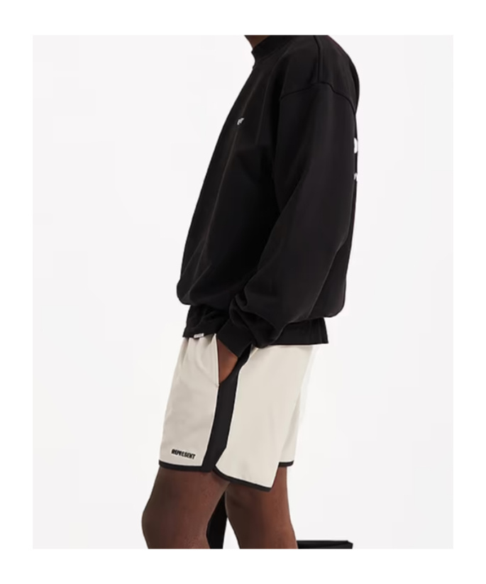 Represent Cotton Crew-neck Sweatshirt With Back Print In Black