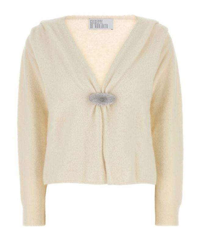 Giuseppe Di Morabito Long-sleeved Knitted Cardigan In Nude