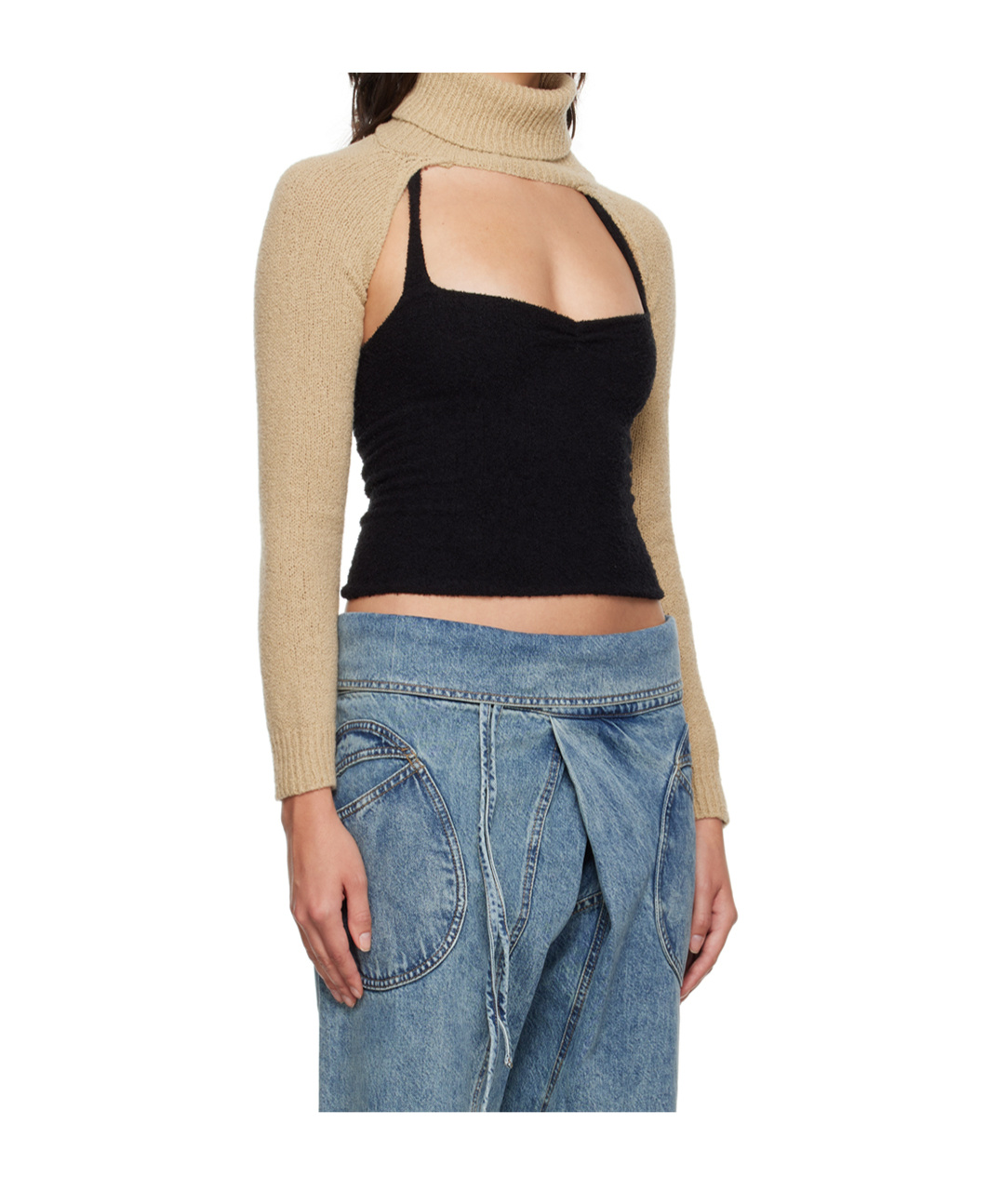 Gimaguas Beige Pop Mangas Turtleneck In Nude
