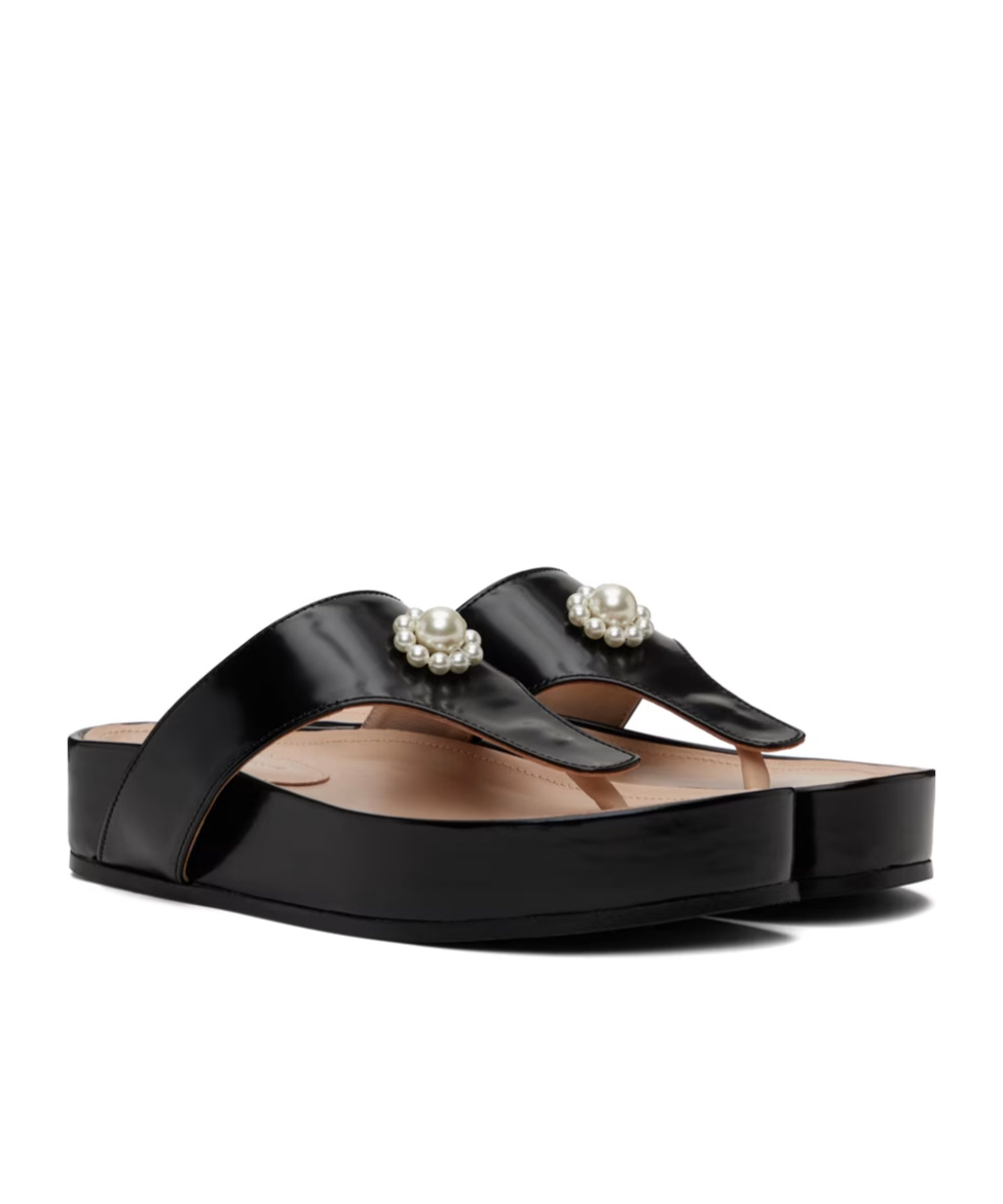 Simone Rocha Climbing Toe Sandals In Black