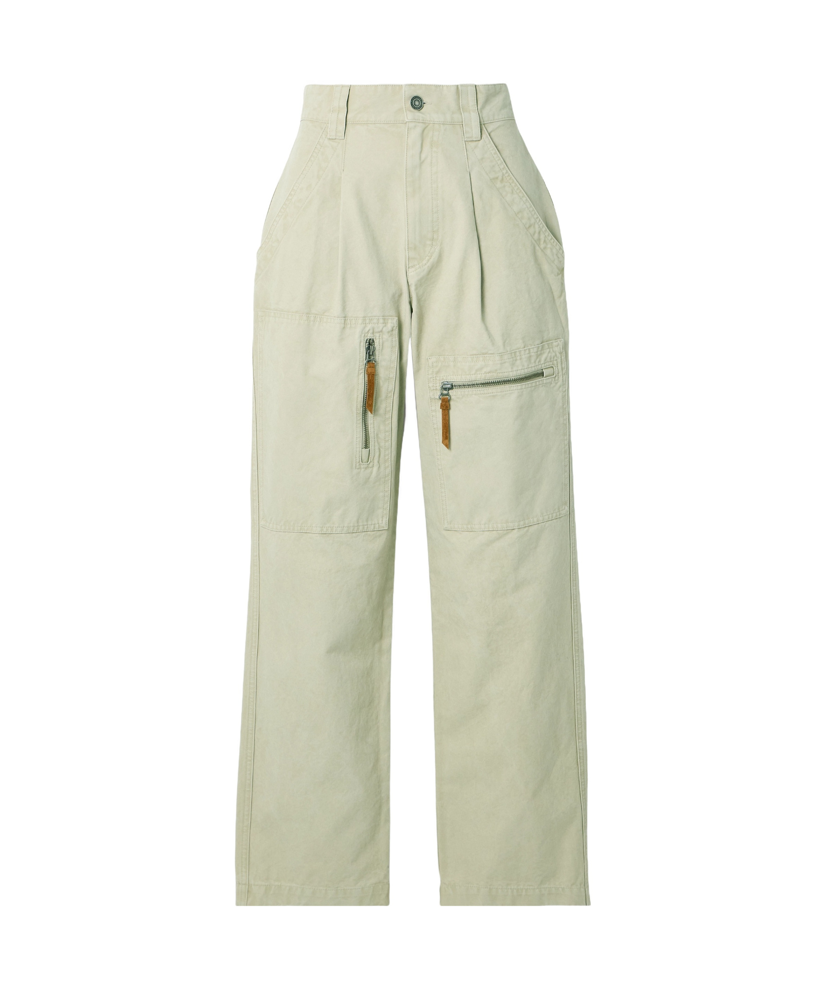 Isabel Marant Étoile Kanna Pleated Cotton-canvas Straight-leg Cargo Pants In Nude