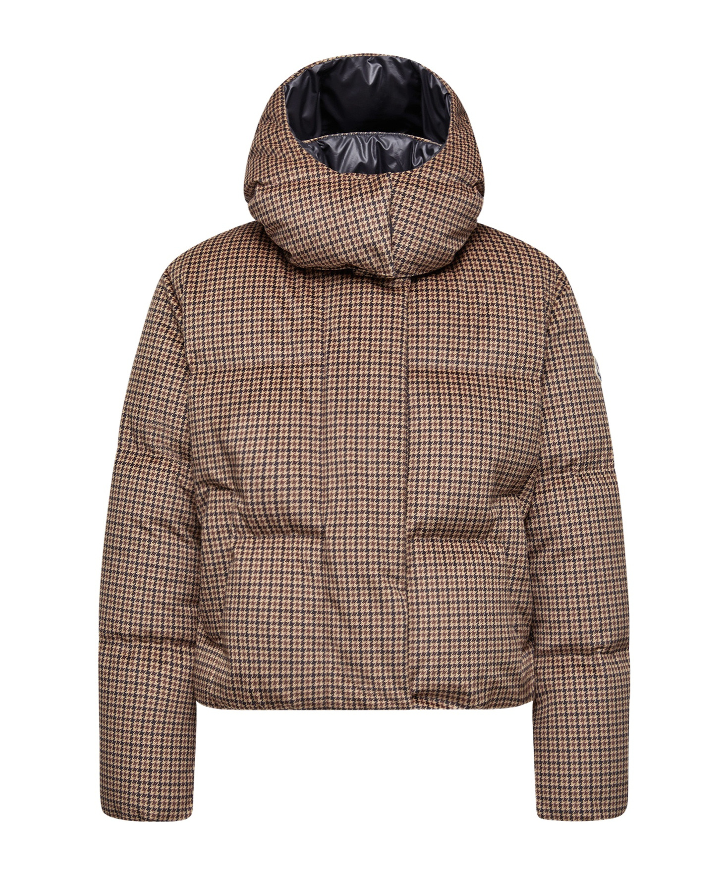 Moncler Quierzy Hooded Short Down Jacket In Brown