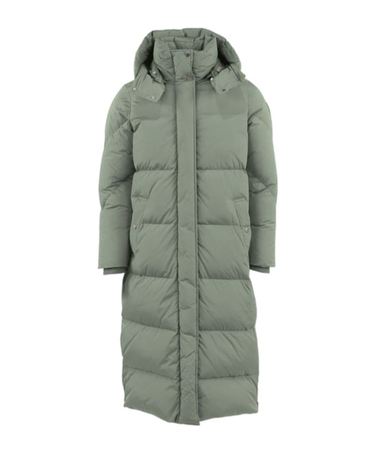 Woolrich Aurora Long Padded Parka In Green