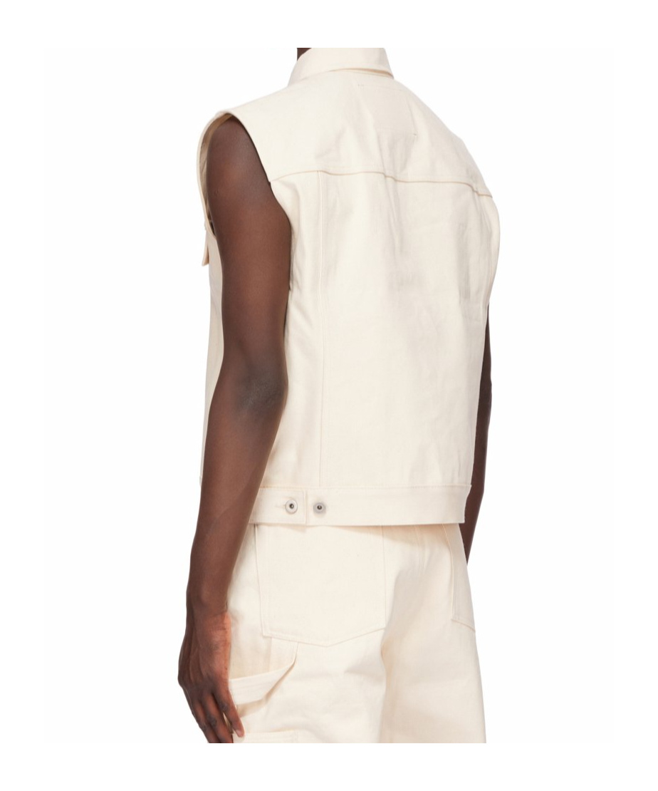 Shop Rick Owens Drkshdw Lapel Vest In White