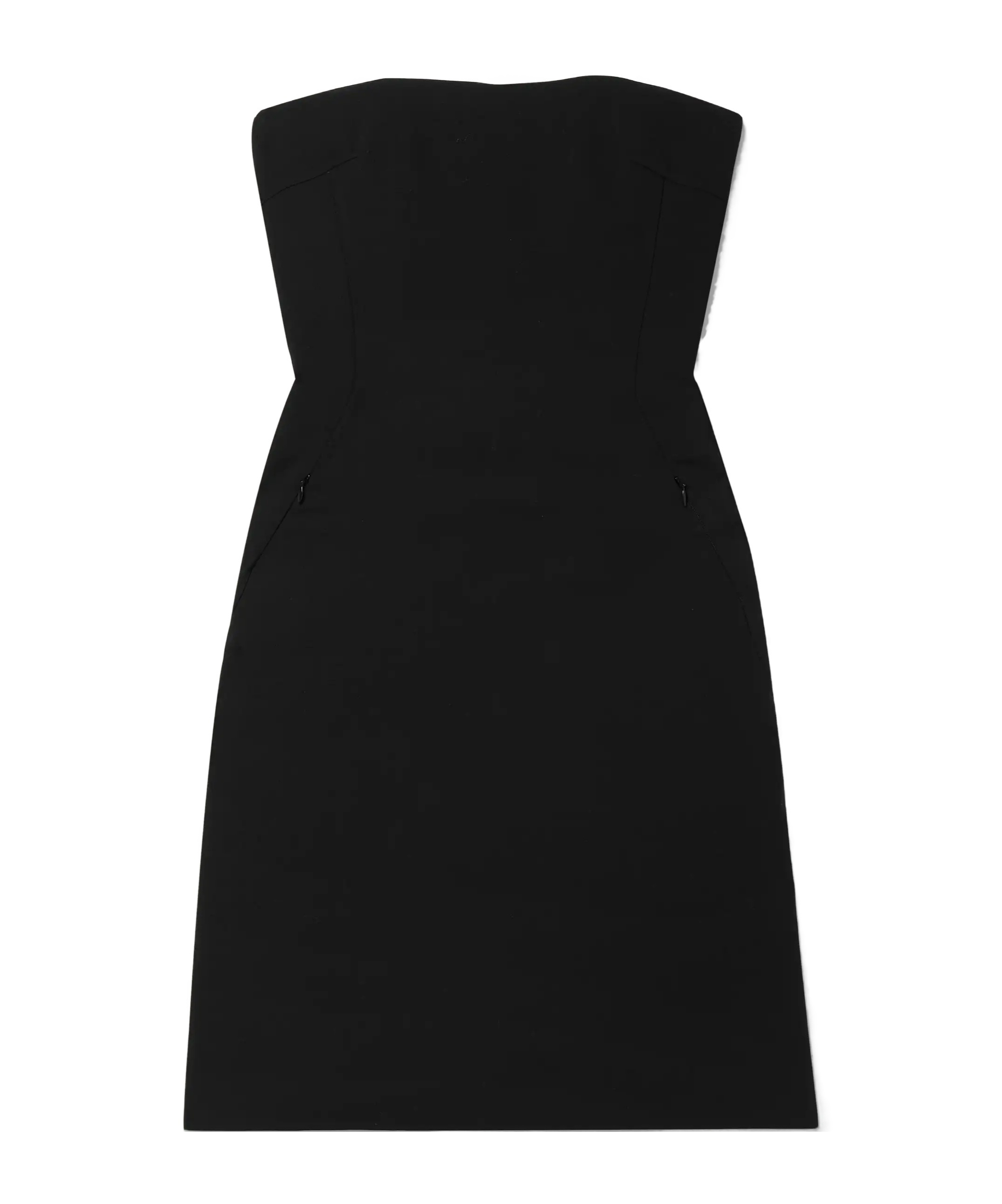 Akris Strapless Wool-blend Crepe Tunic In Black