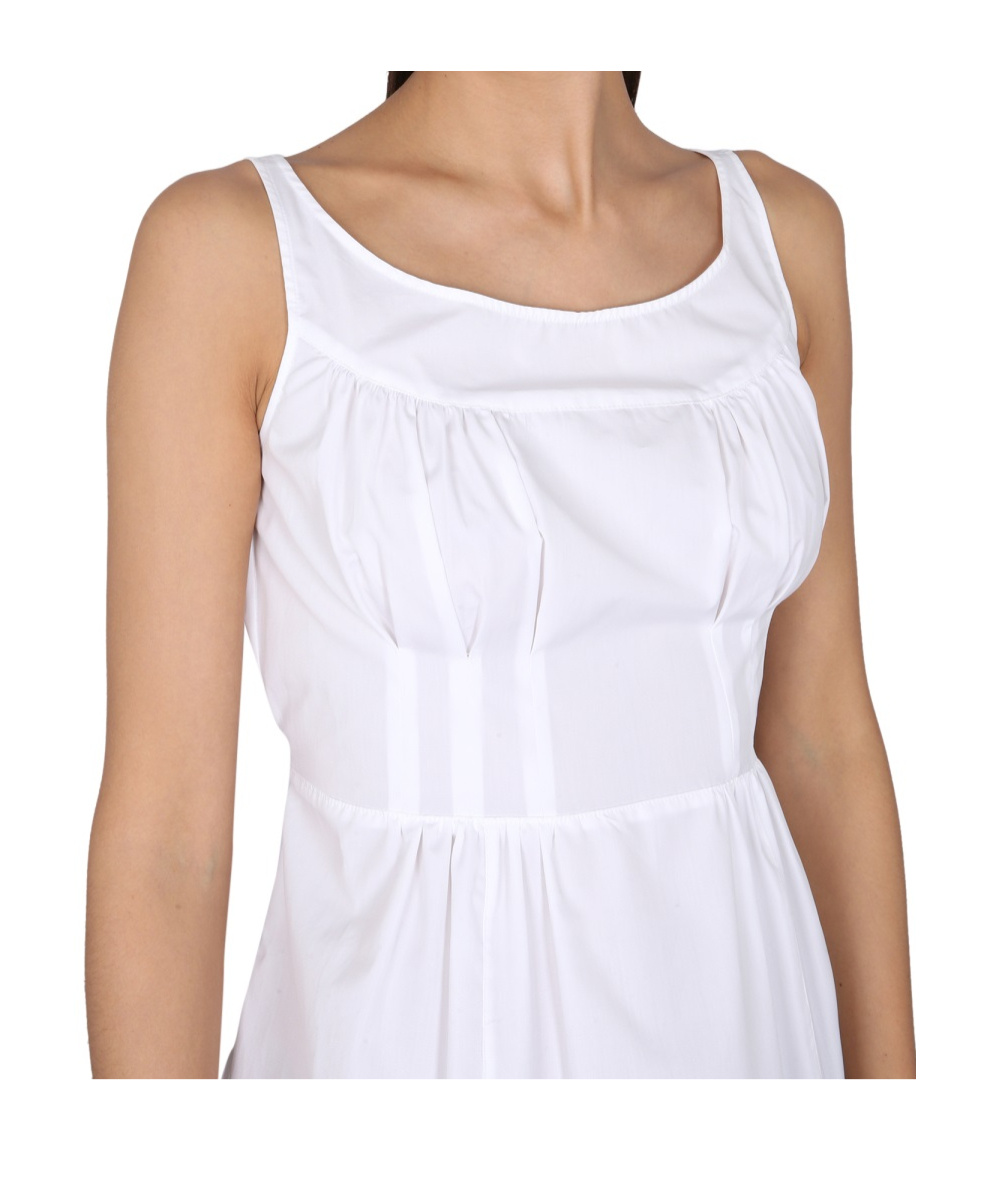 Aspesi Oversized V Neck Top With Cap Sleeves In White