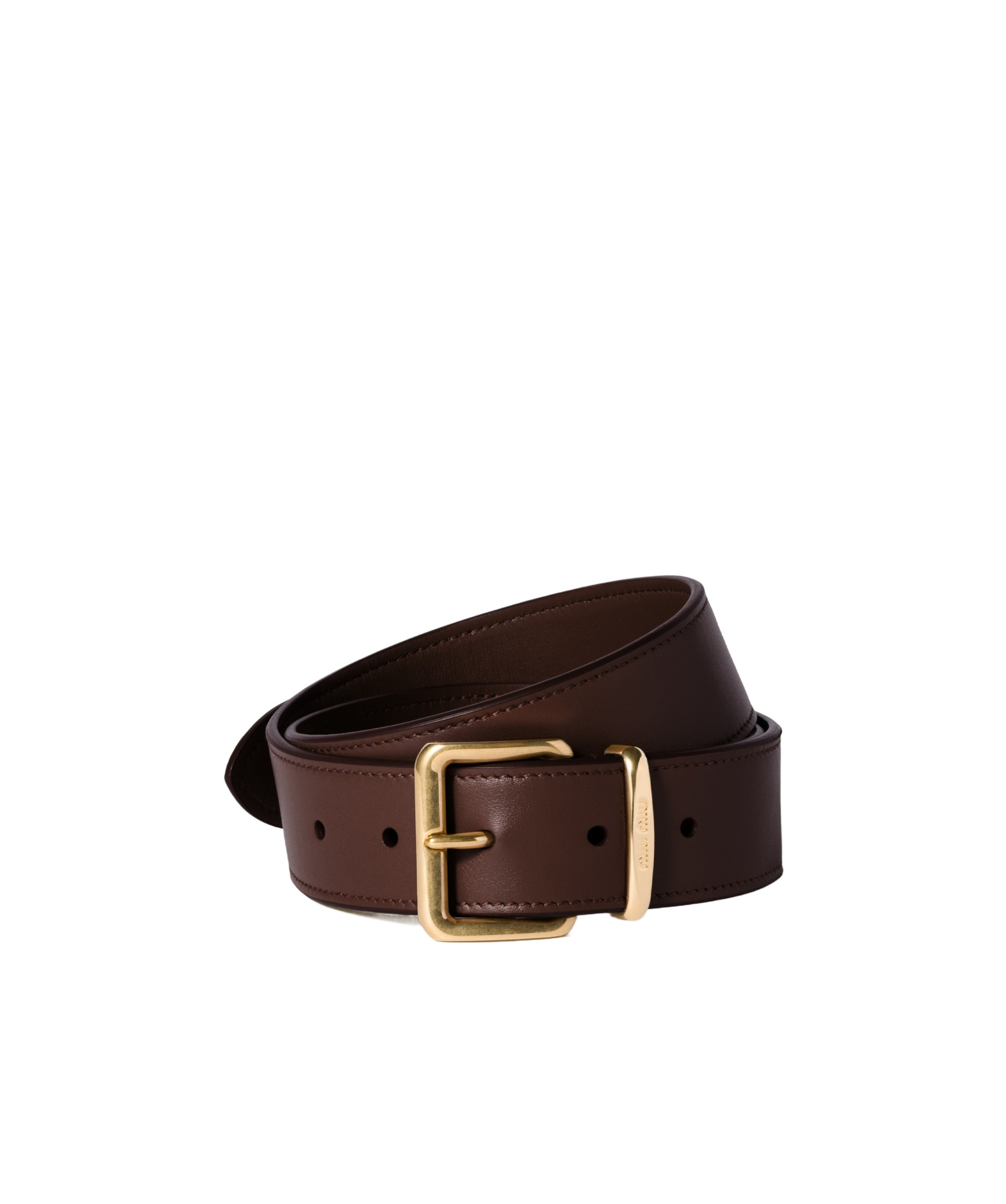 Miu Miu Leather Belt In Brown