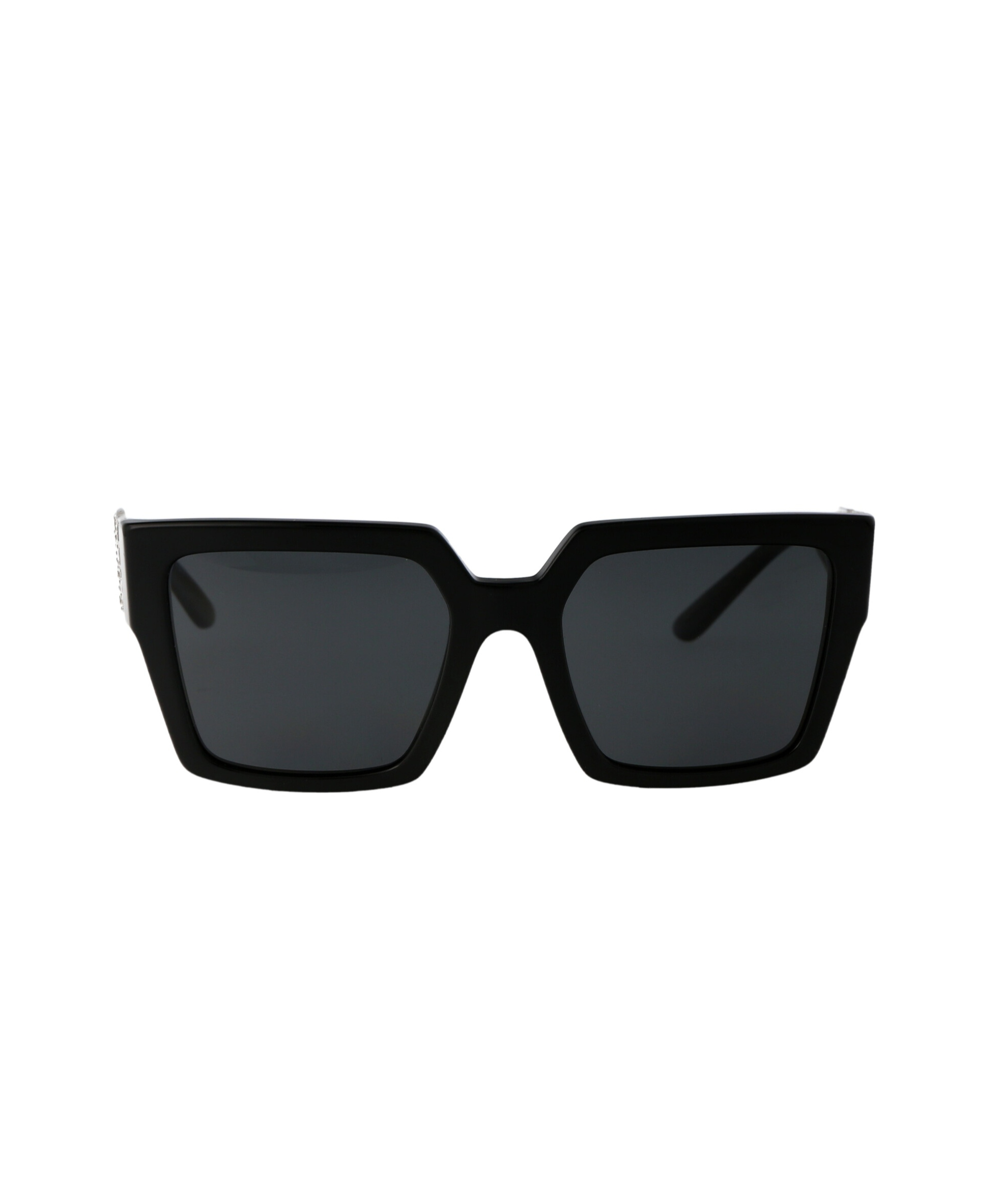Dolce & Gabbana Crystal-embellished Square-frame Sunglasses In Black