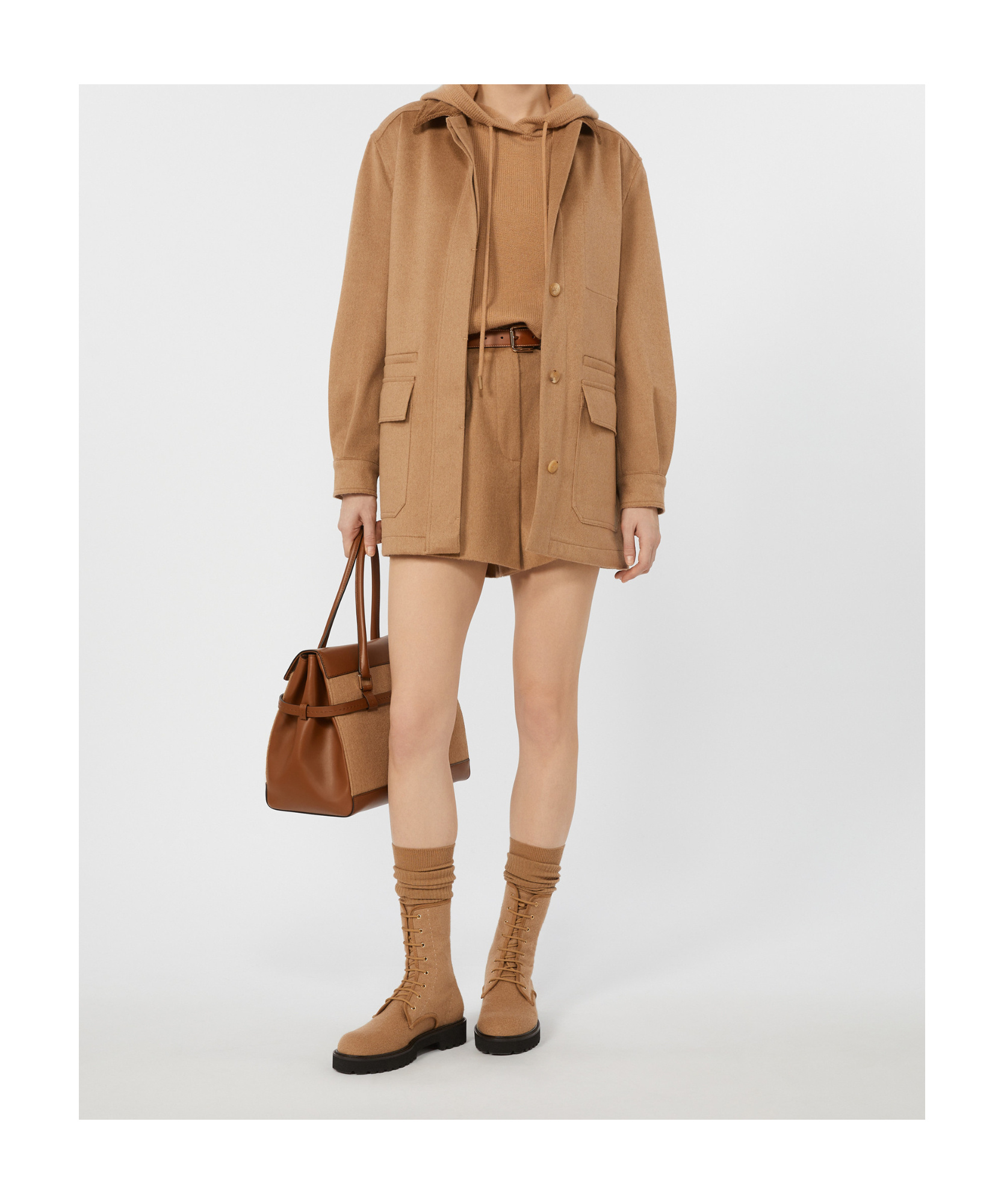 Max Mara Long-sleeved Casual Jacket In Nude
