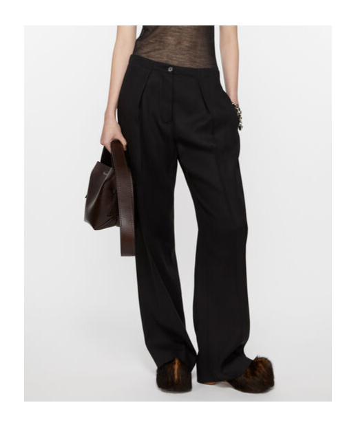 Acne Studios Tailored Wool Blend Trousers In Black