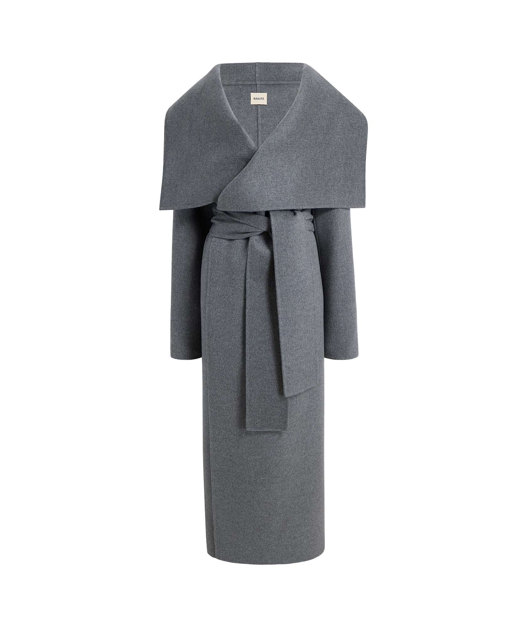 Khaite Levitt Cashmere Wrap Coat In Gray