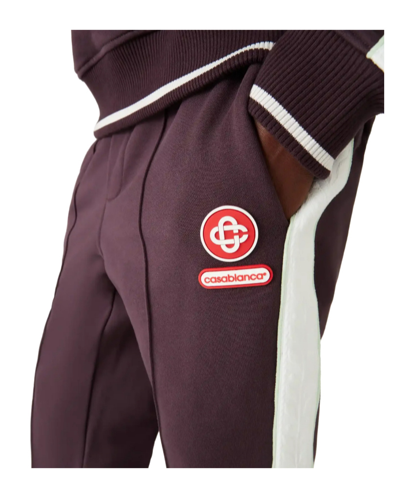Casablanca Logo Embroidered Patch Sweatpants In Burgundy