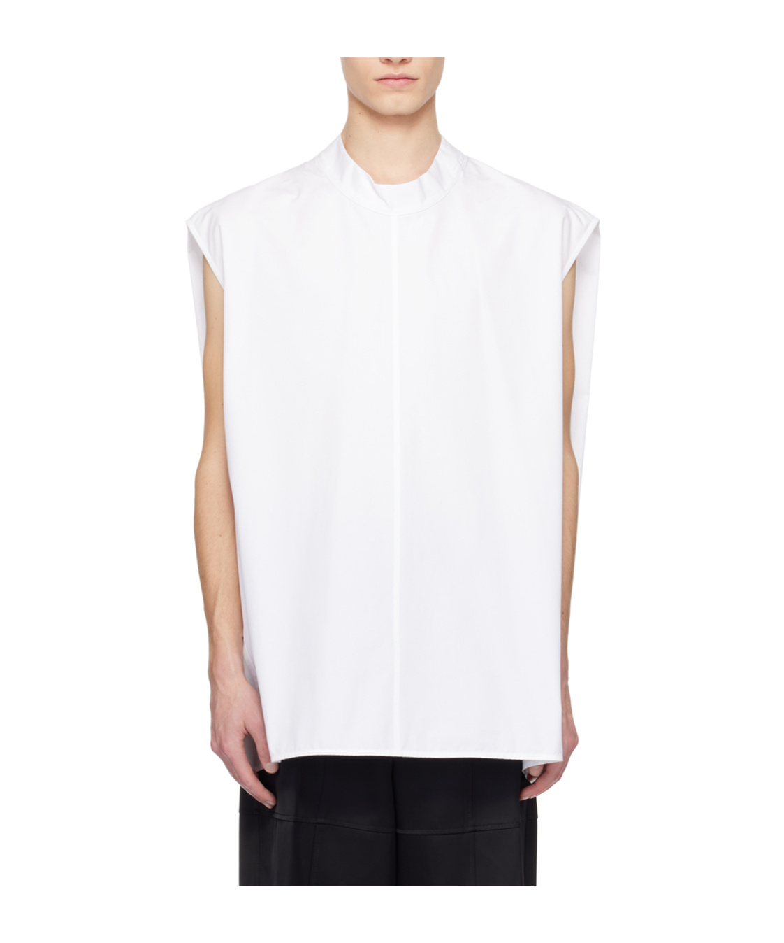 Jil Sander Button Sleeveless Vest In White