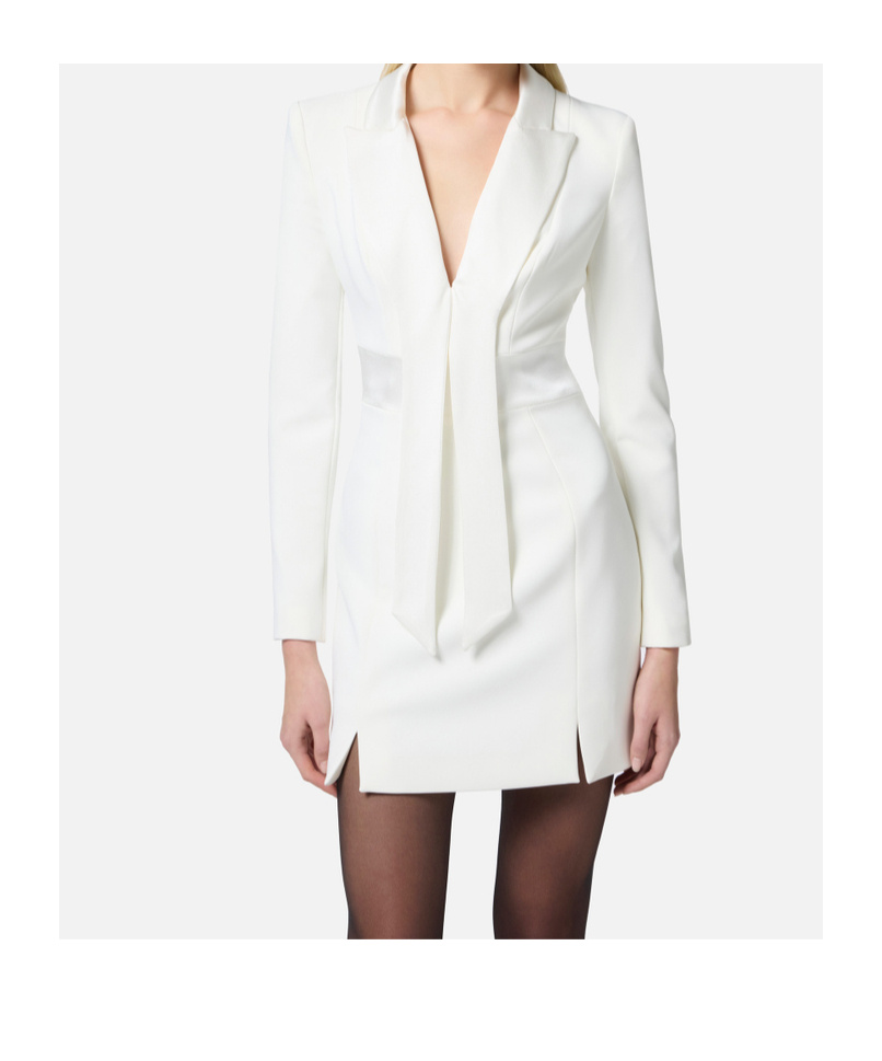 Elisabetta Franchi Long-sleeved Dress In White