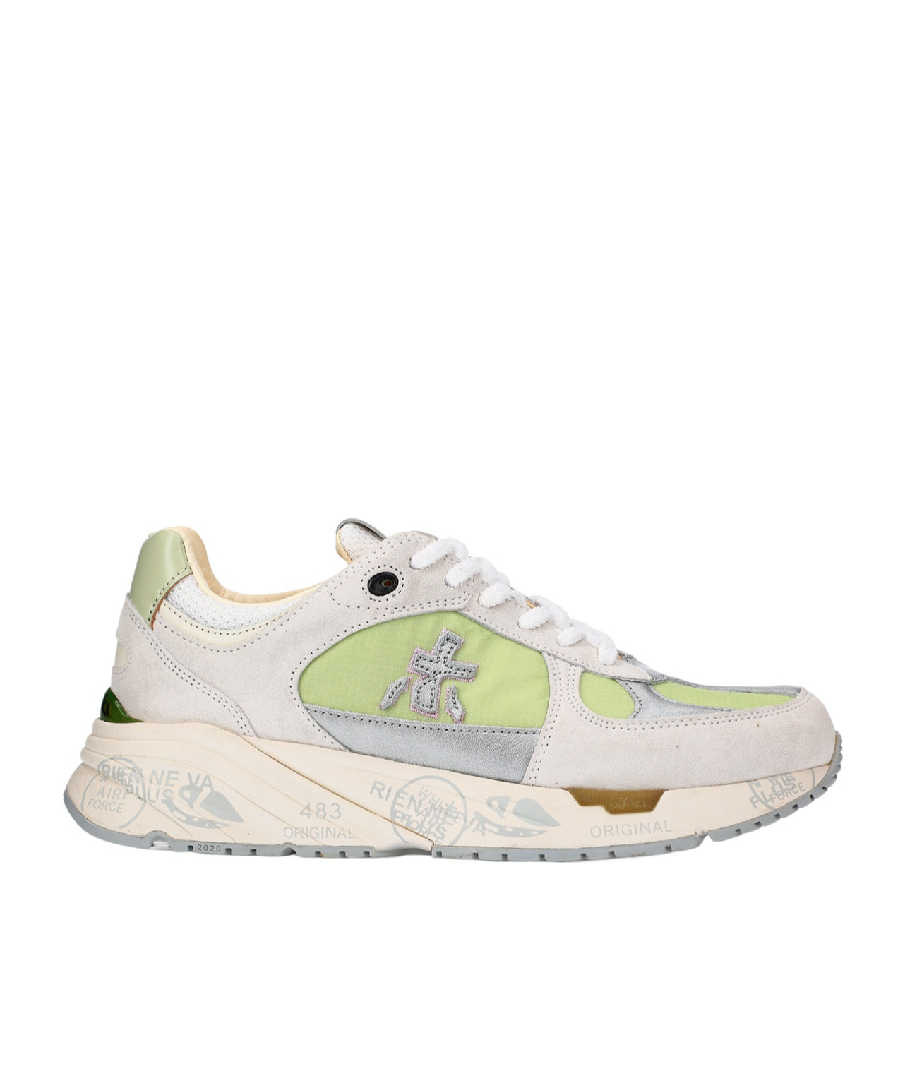 Premiata Round Head Fastened With Low-top Casual Sneakers In White