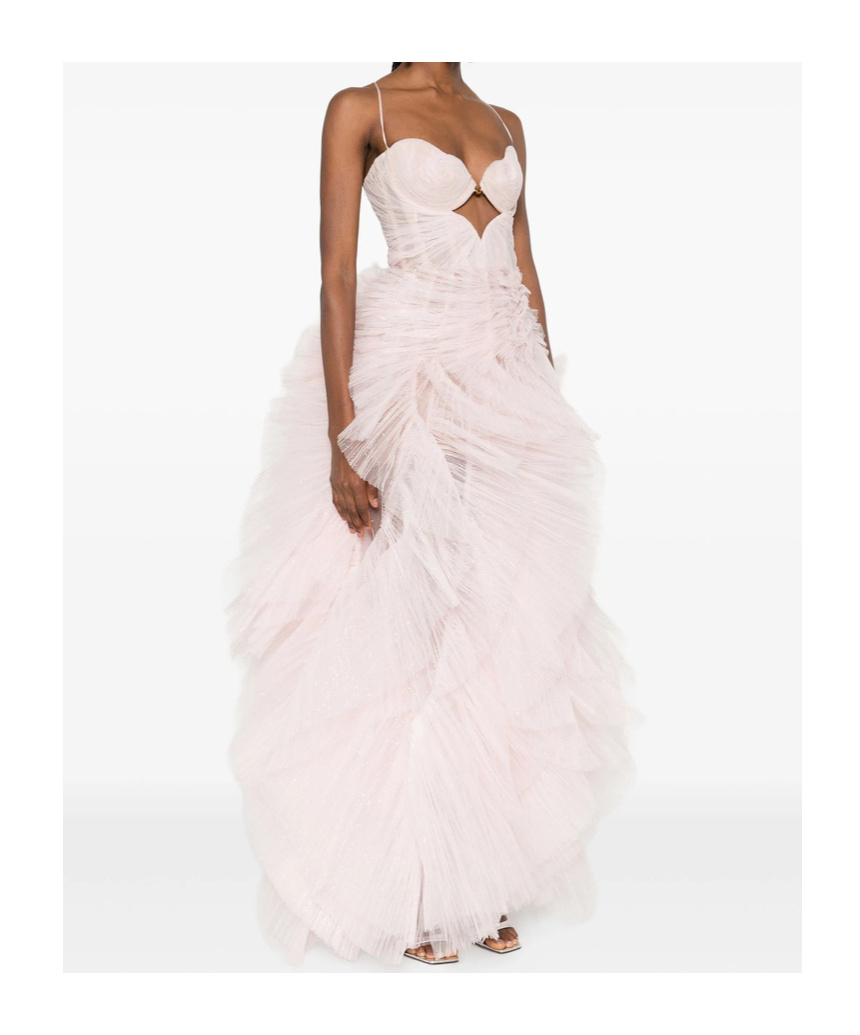 Maria Lucia Hohan Strapless Design Dress In Pink
