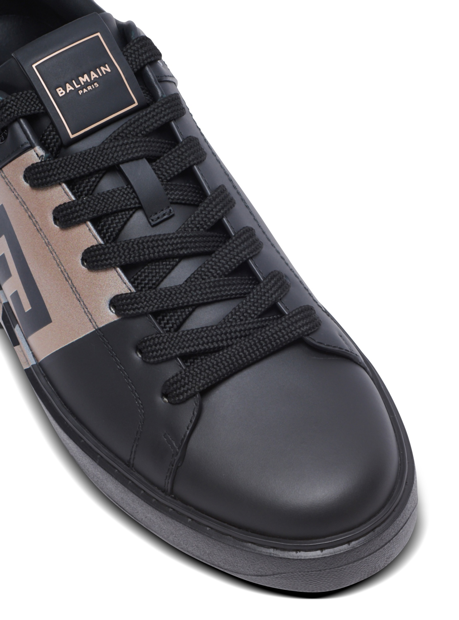 Balmain B-court Trainers In Calfskin In Black