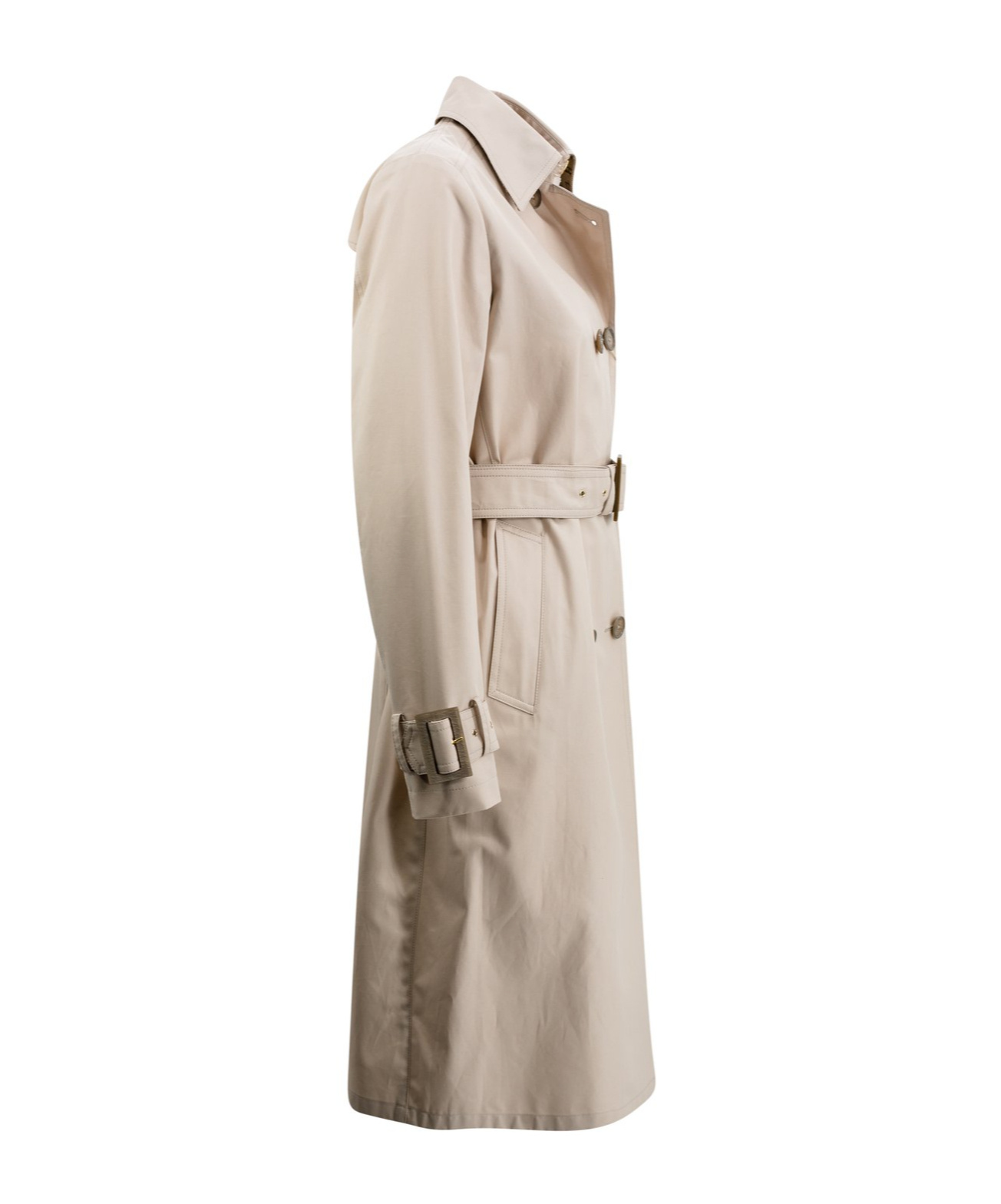 Herno Sand Cotton Gabardine Trench Coat In Gray